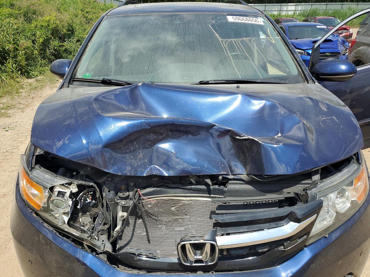 2014 Honda Odyssey Touring Синий vin: 5FNRL5H96EB080055