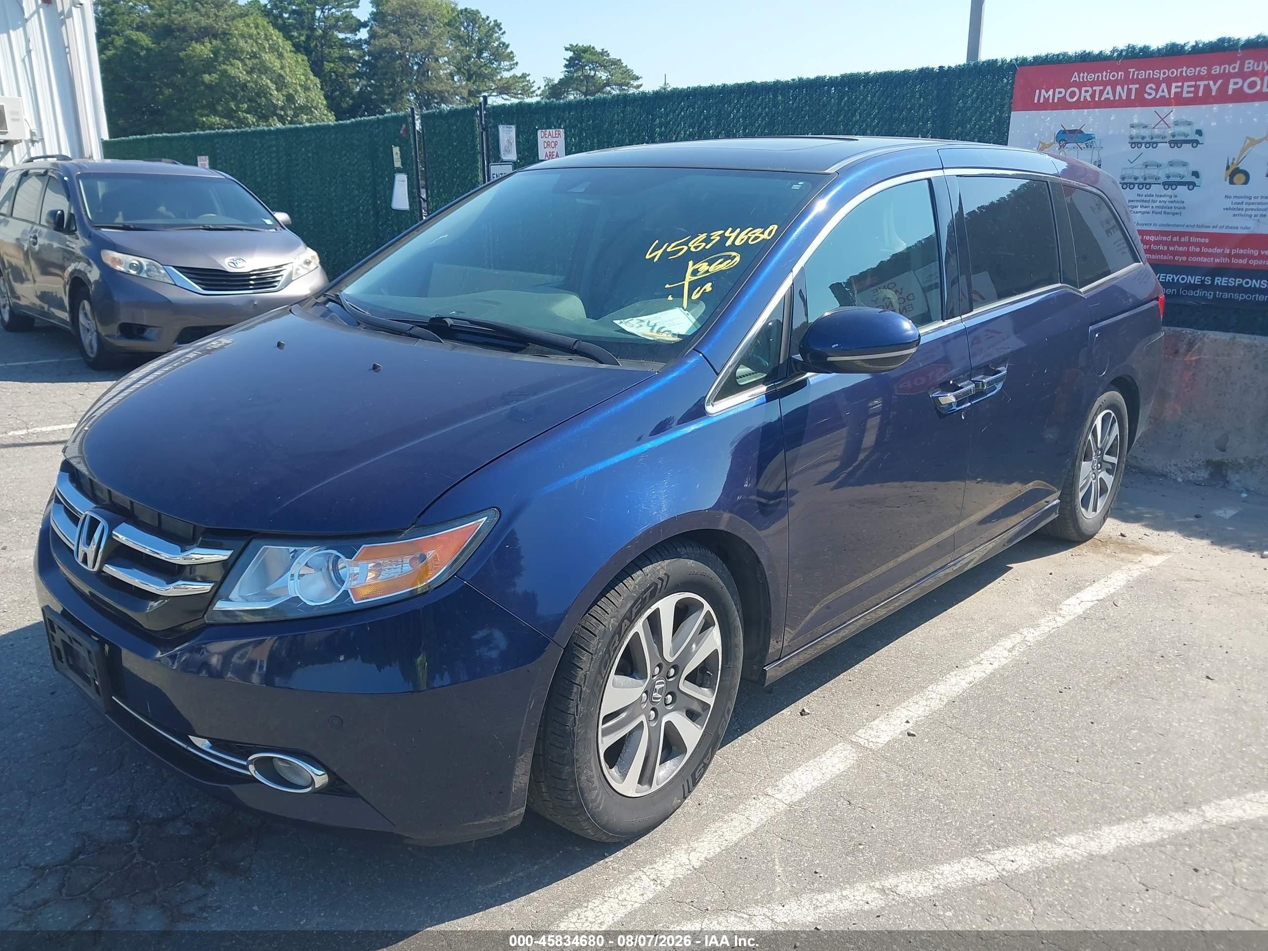 2014 Honda Odyssey Touring/touring Elite Blue vin: 5FNRL5H96EB088740