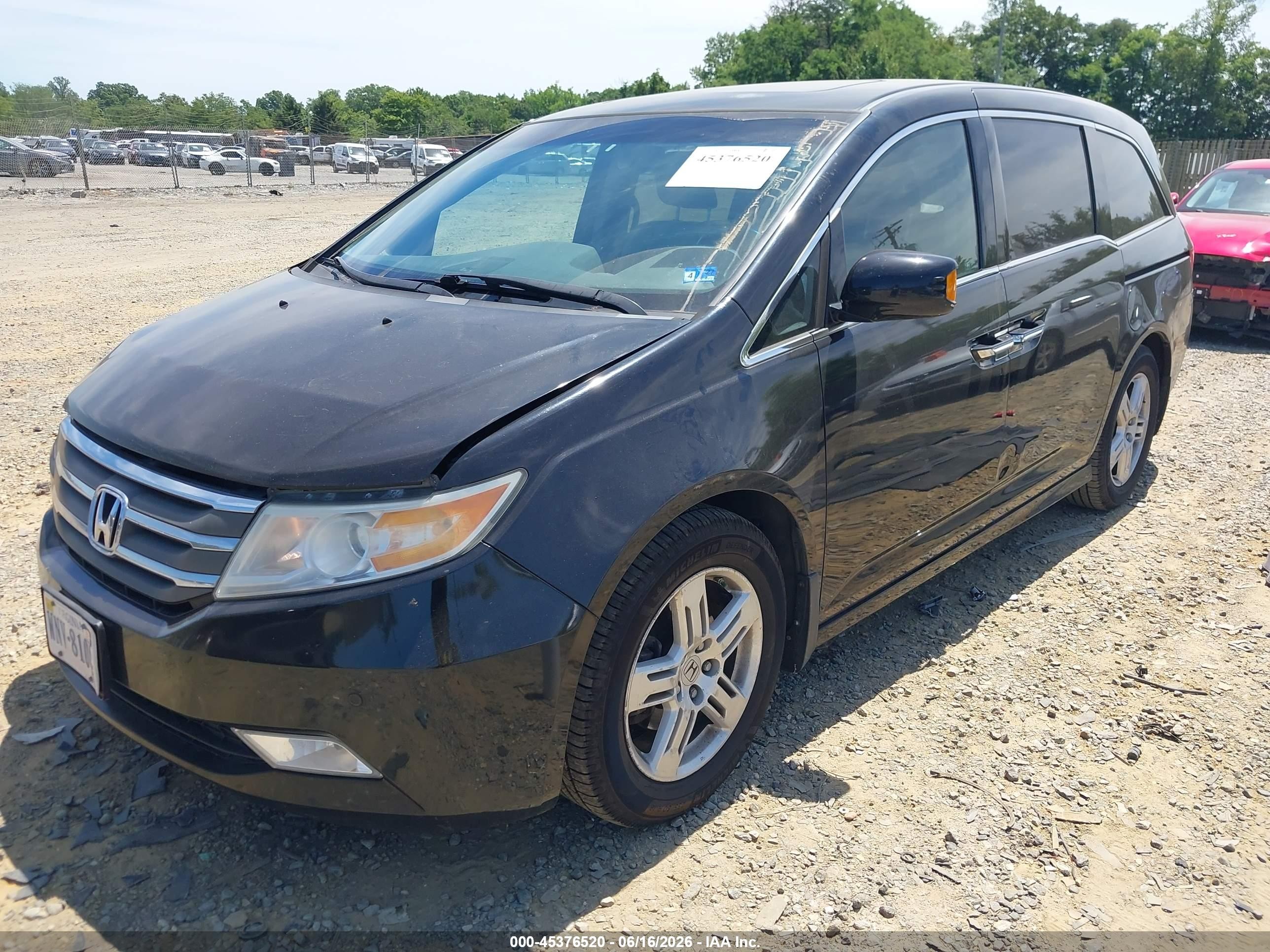 2011 Honda Odyssey Touring/touring Elite Black vin: 5FNRL5H97BB011662