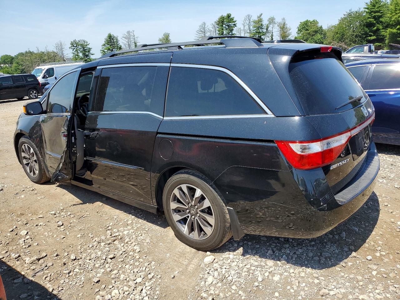 2011 Honda Odyssey Touring Black vin: 5FNRL5H97BB057234