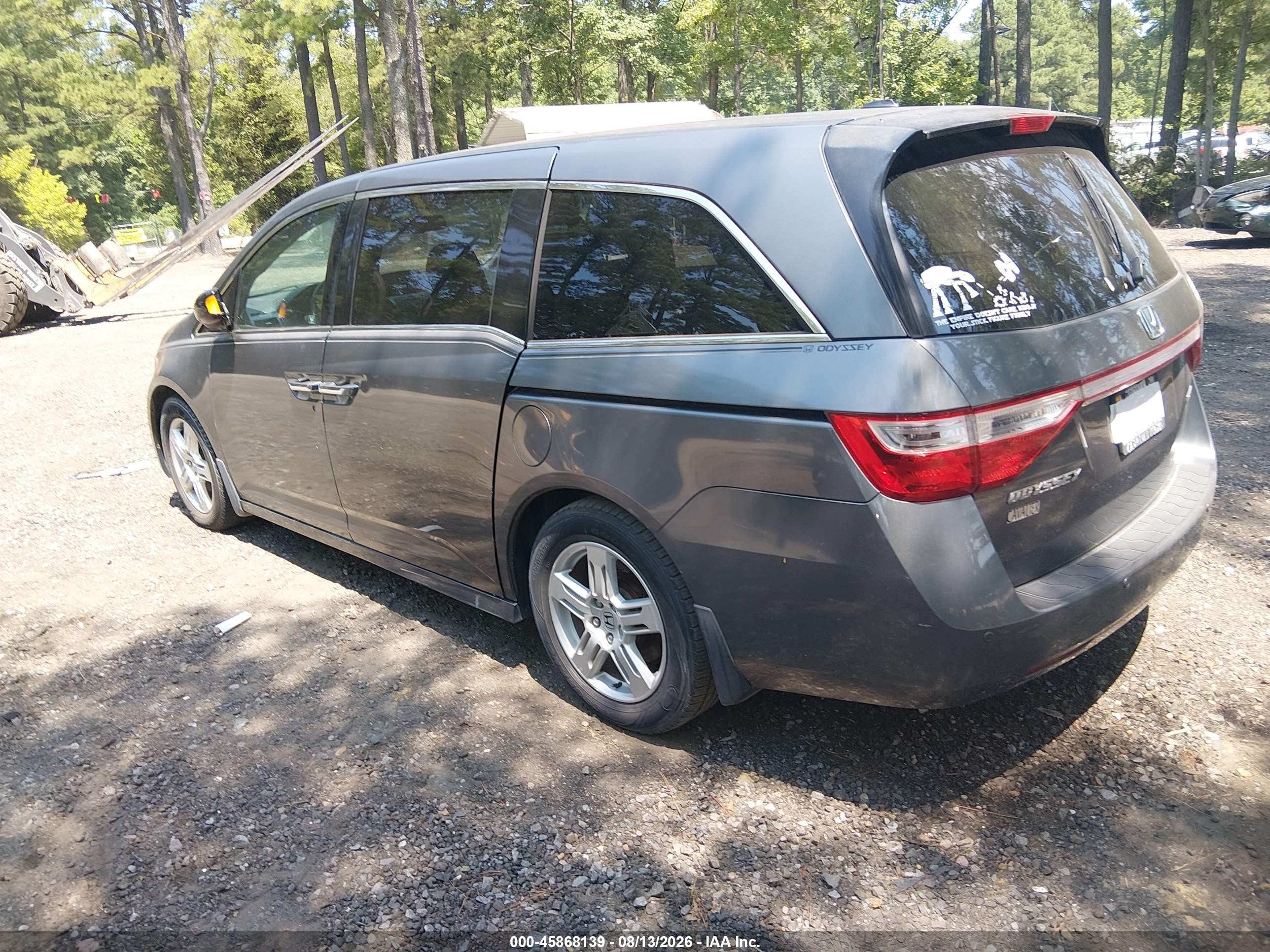 2012 Honda Odyssey Touring/touring Elite Gray vin: 5FNRL5H97CB015406