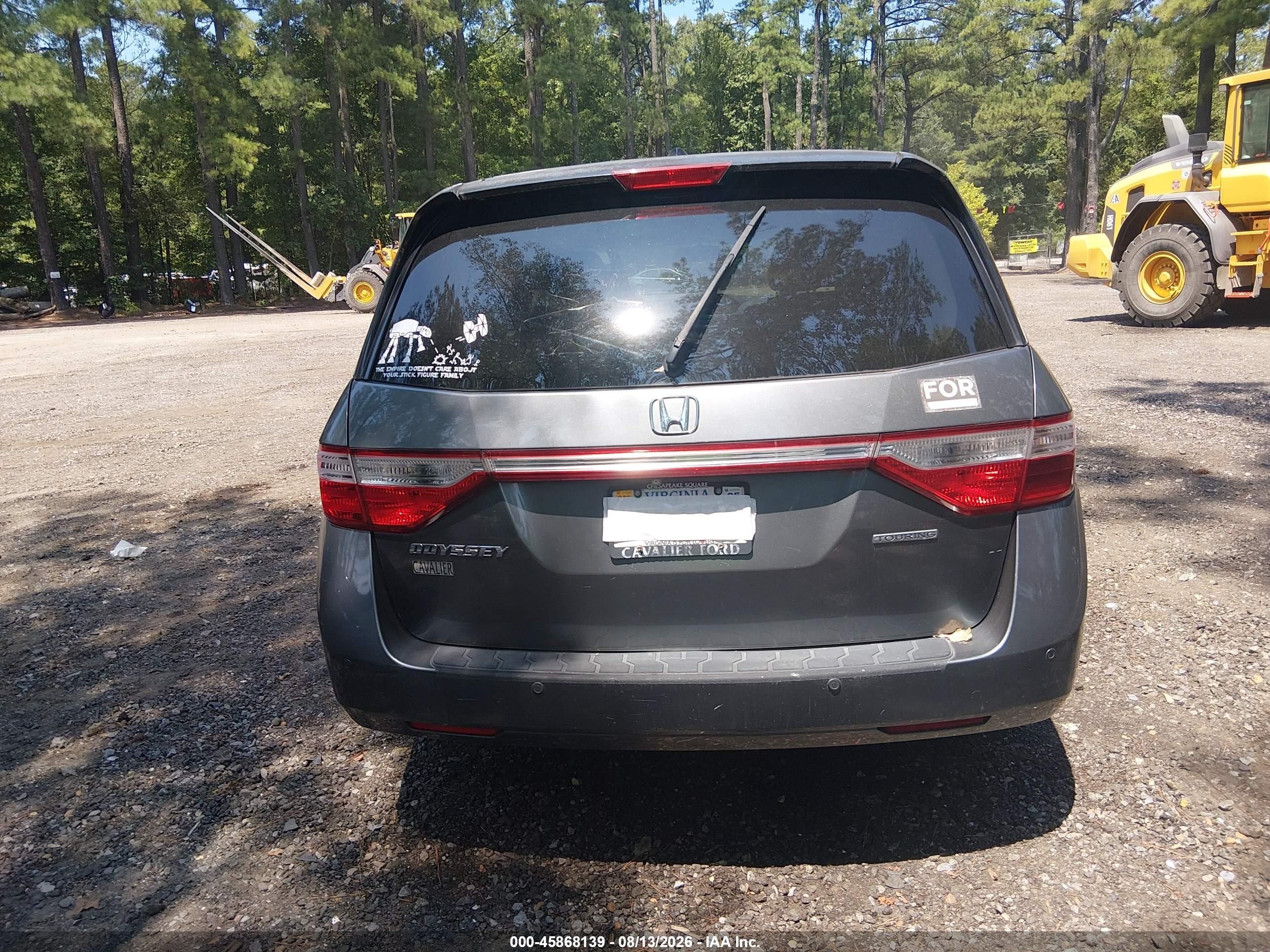 2012 Honda Odyssey Touring/touring Elite Gray vin: 5FNRL5H97CB015406