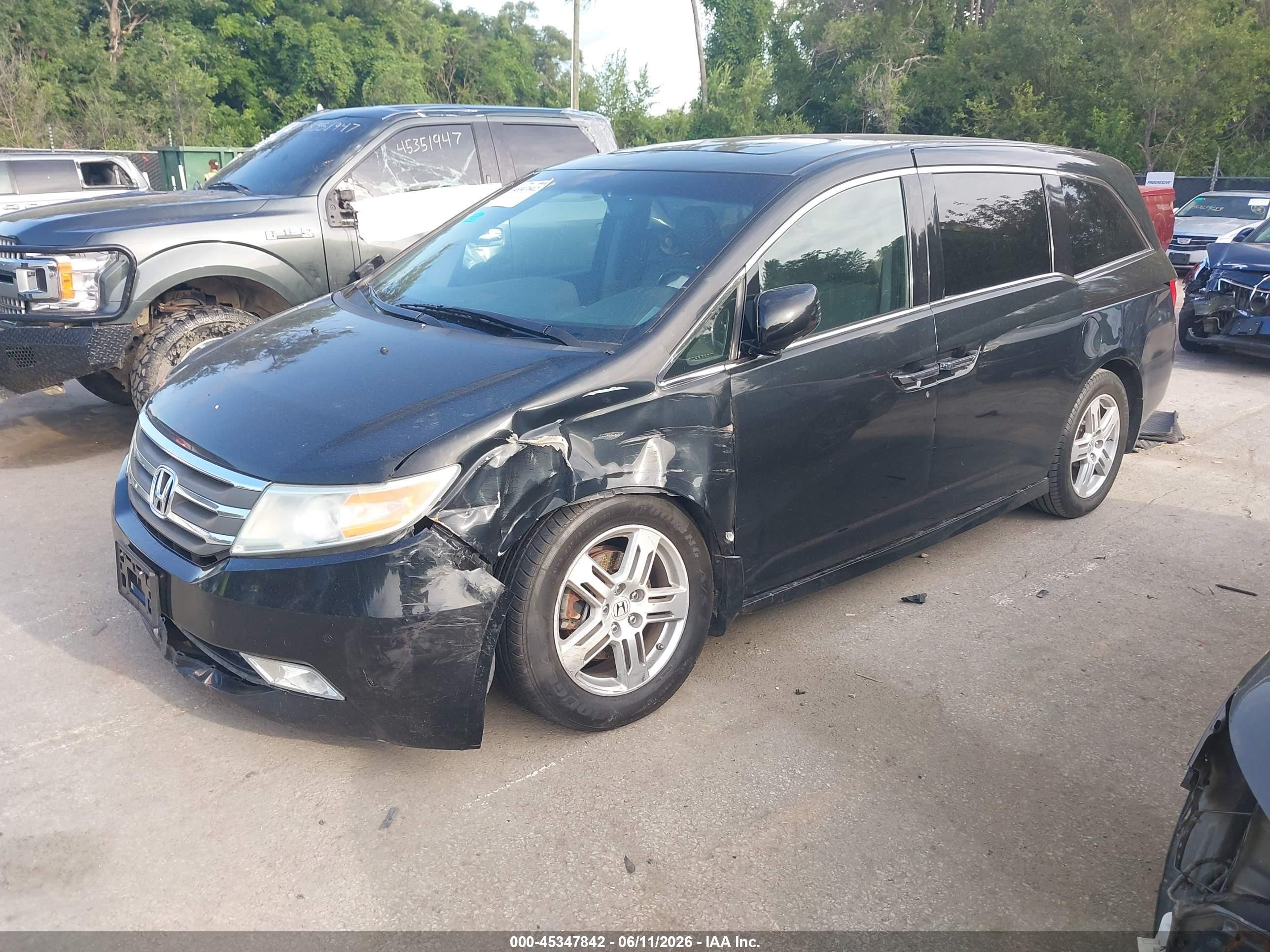 2013 Honda Odyssey Touring/touring Elite Black vin: 5FNRL5H97DB018498