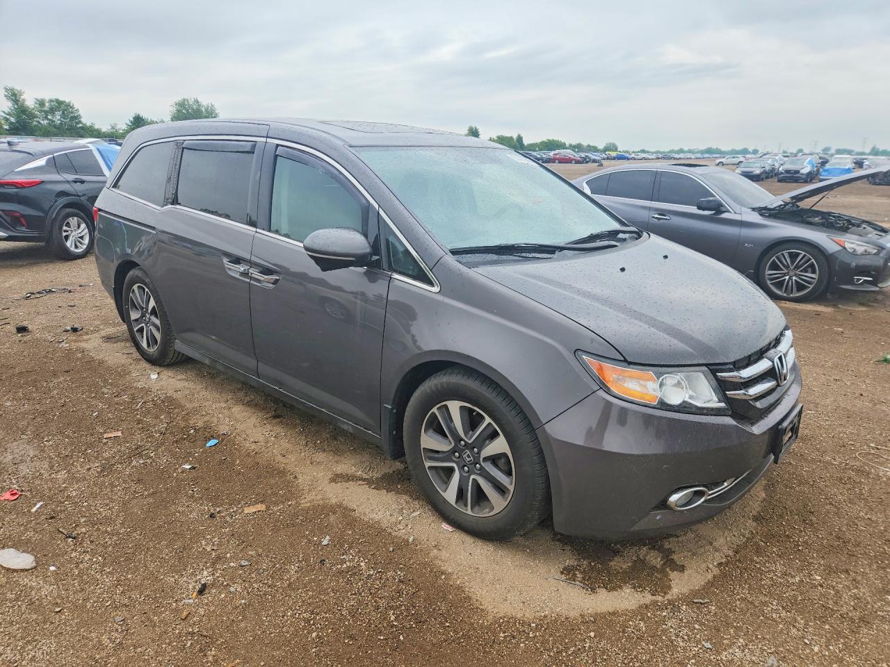 2014 Honda Odyssey Touring Gray vin: 5FNRL5H97EB035142