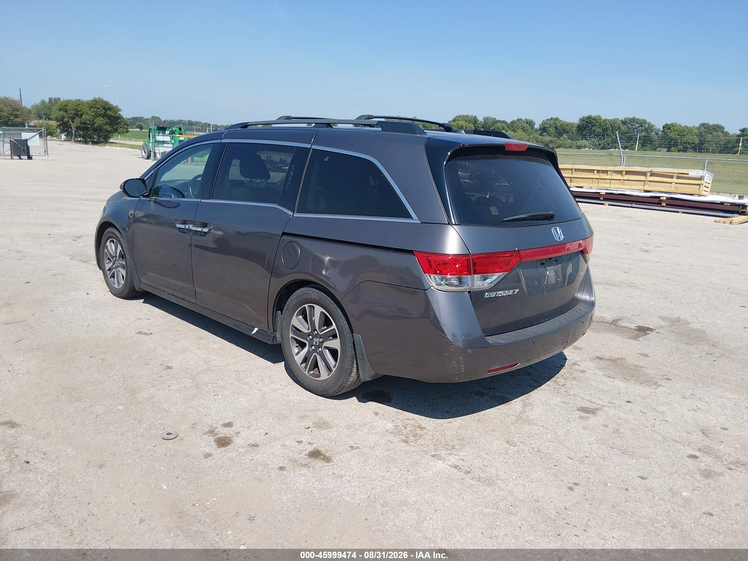 2015 Honda Odyssey Touring/touring Elite Gray vin: 5FNRL5H97FB022487