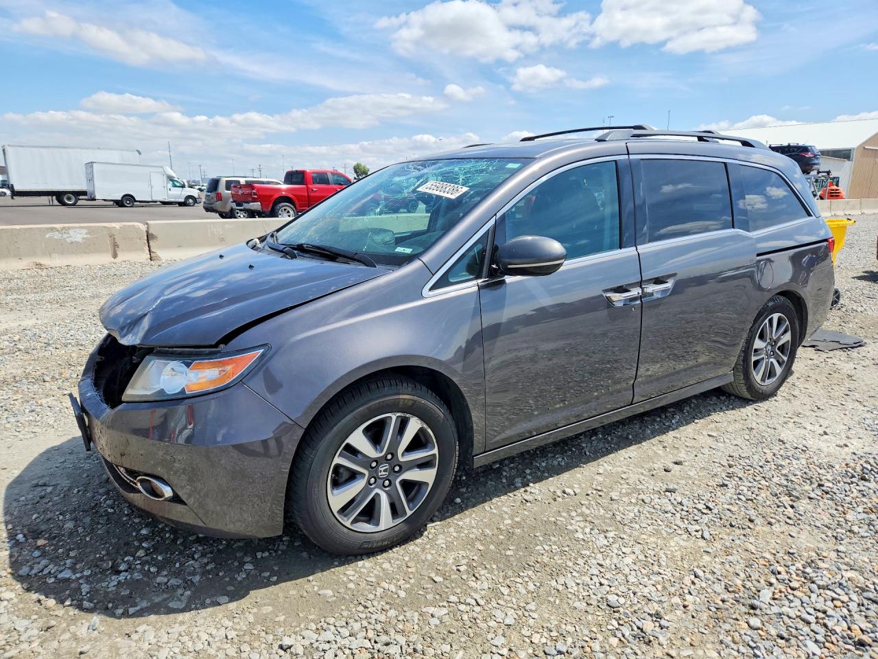 2015 Honda Odyssey Touring Gray vin: 5FNRL5H97FB090773