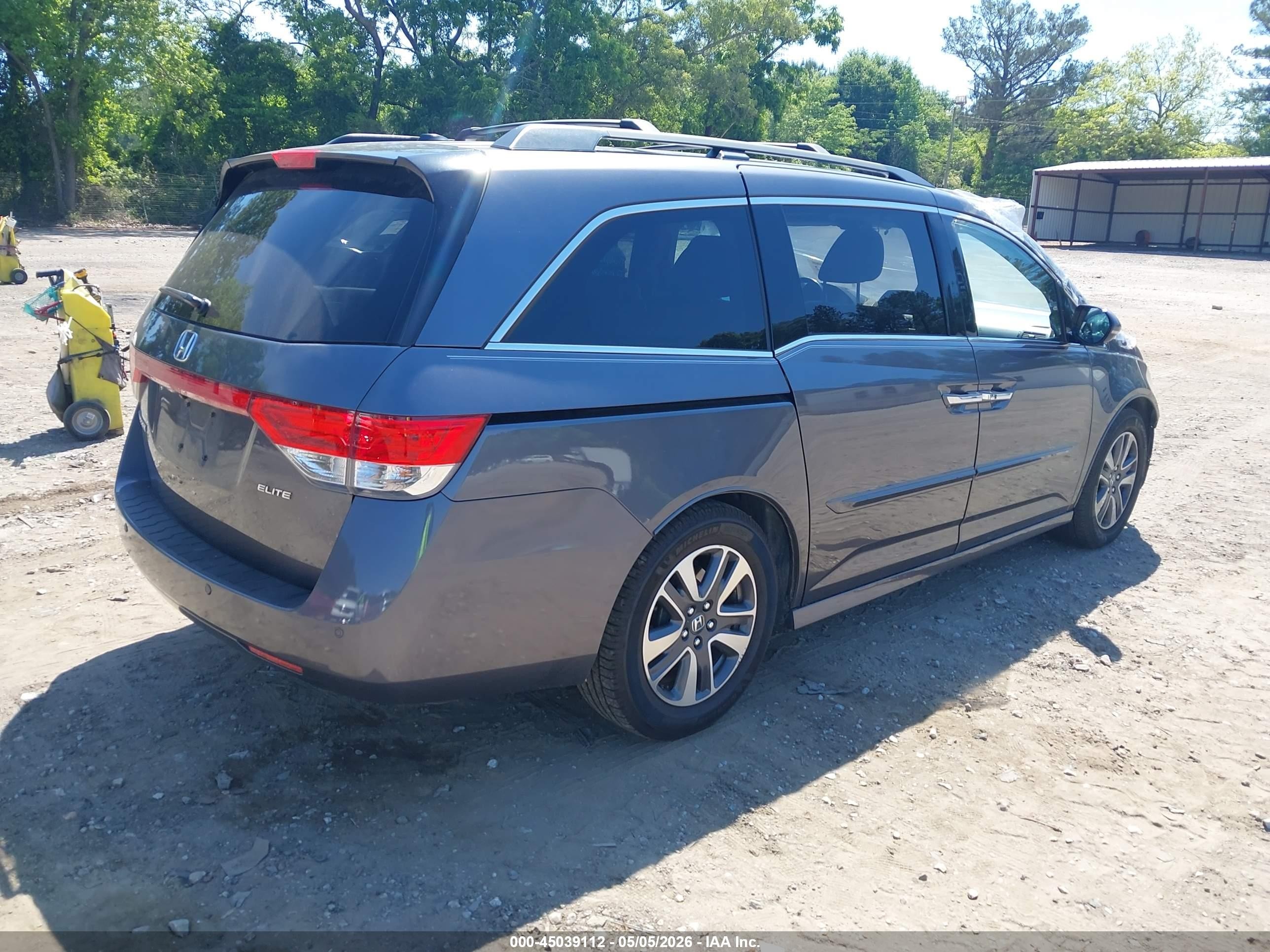 2015 Honda Odyssey Touring/touring Elite Gray vin: 5FNRL5H97FB096427