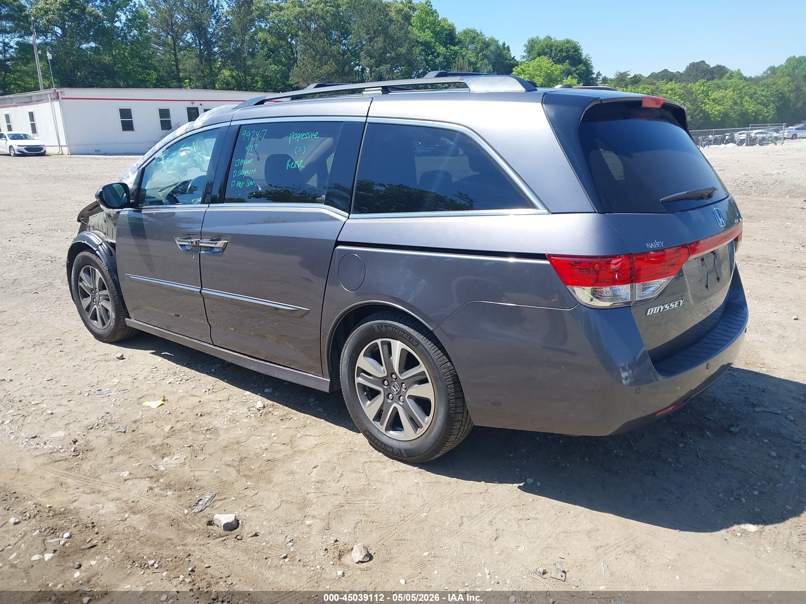 2015 Honda Odyssey Touring/touring Elite Gray vin: 5FNRL5H97FB096427