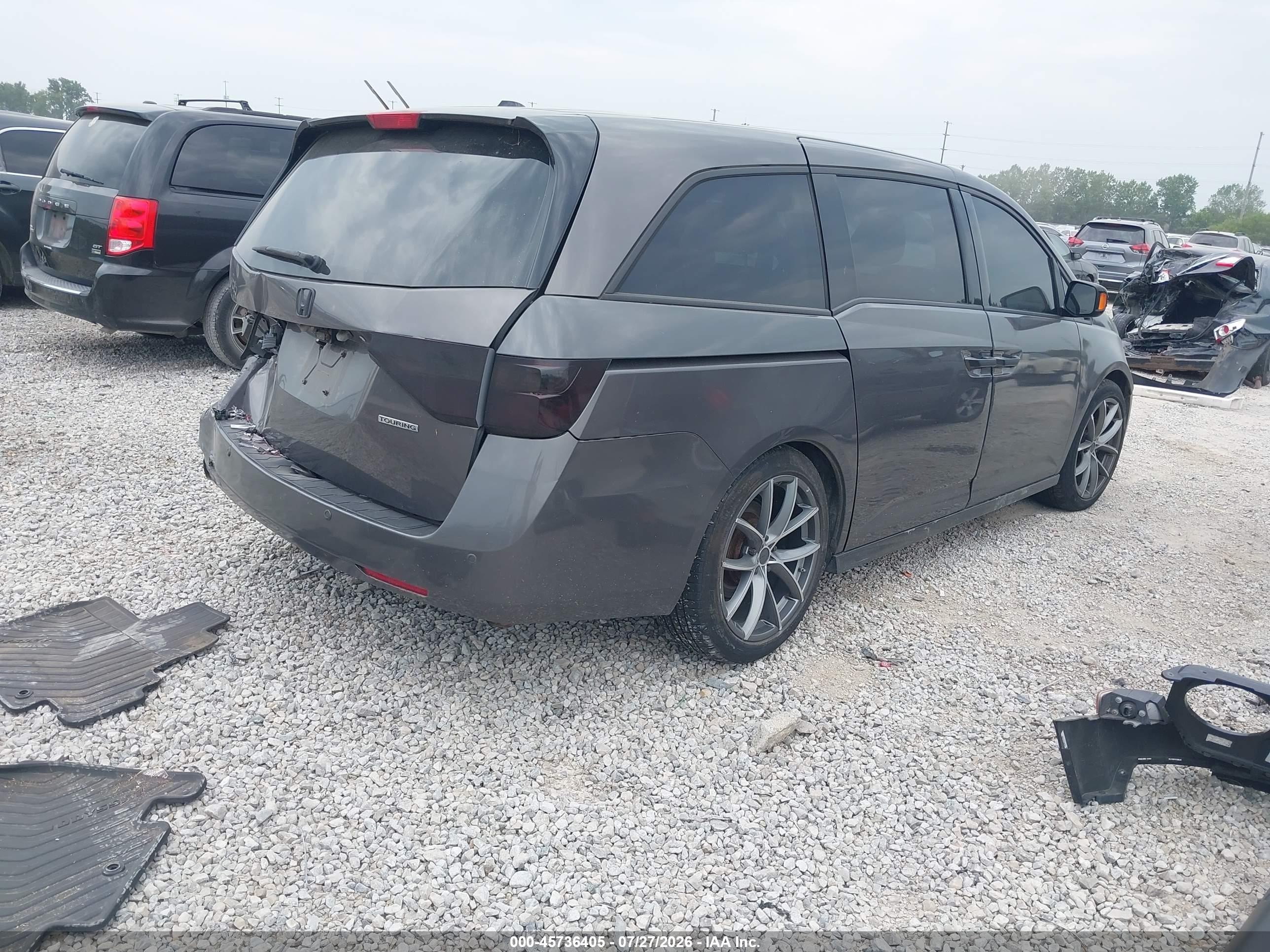 2012 Honda Odyssey Touring/touring Elite Gray vin: 5FNRL5H98CB032540