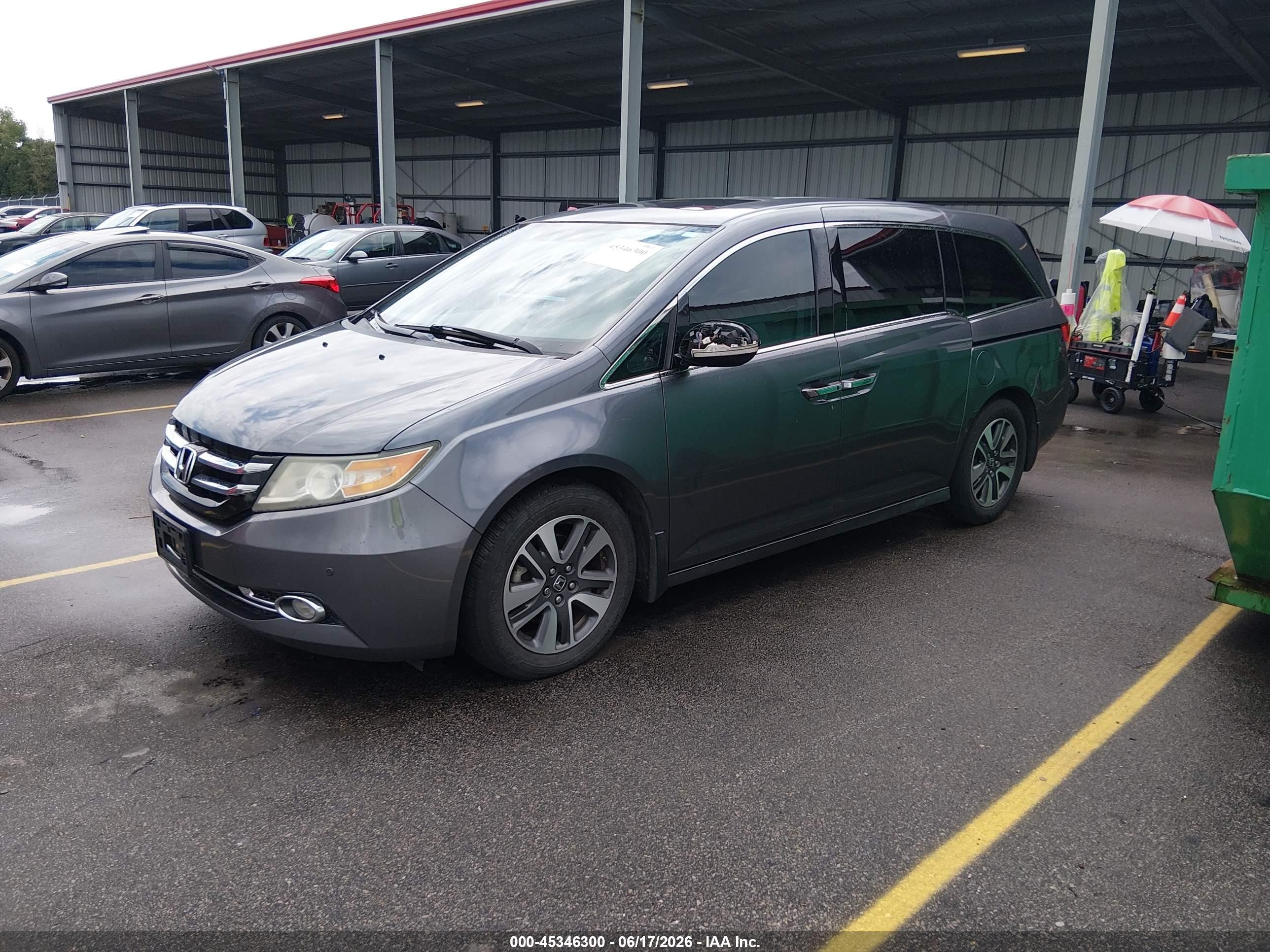 2014 Honda Odyssey Touring/touring Elite Gray vin: 5FNRL5H98EB058509