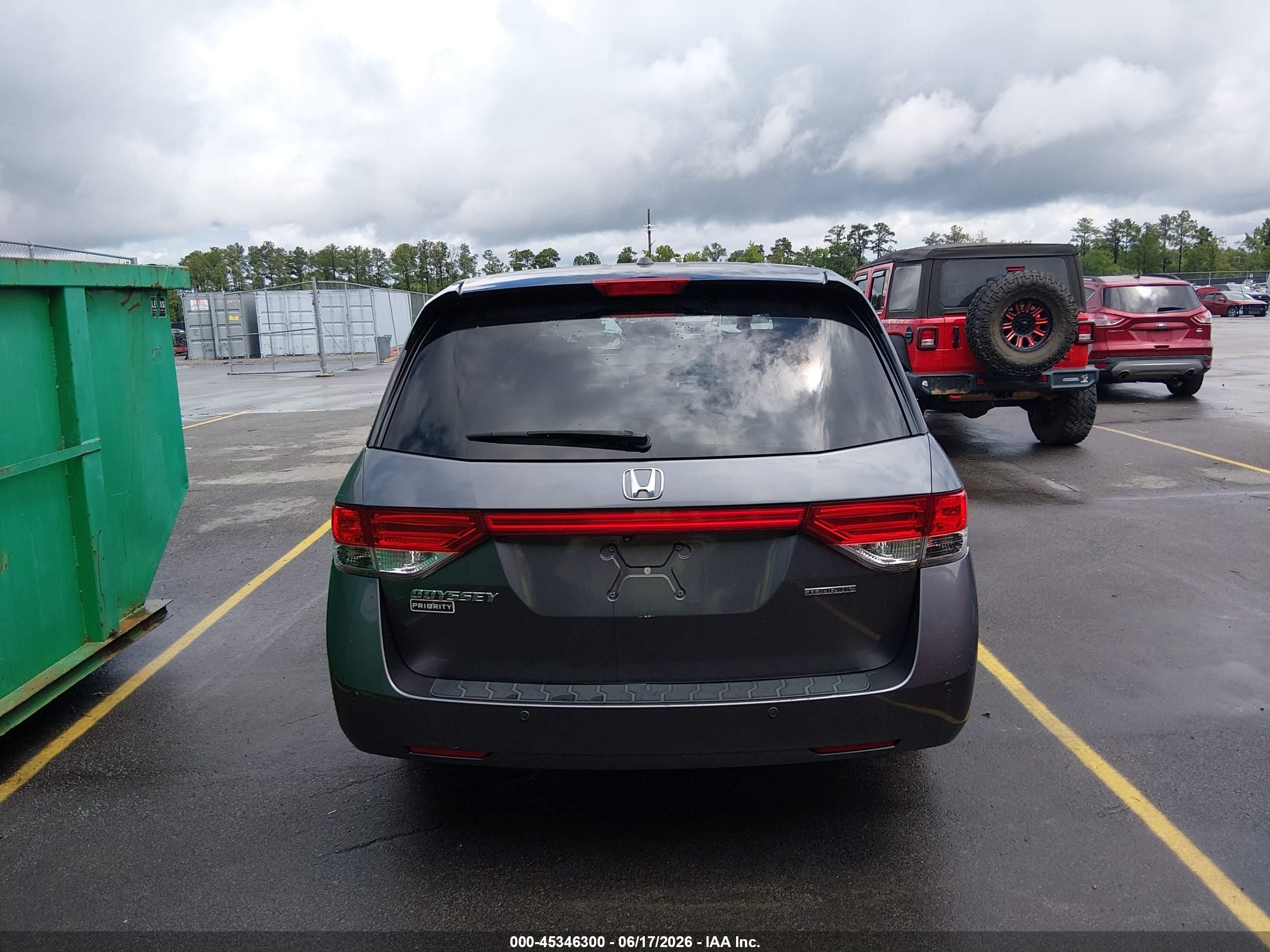 2014 Honda Odyssey Touring/touring Elite Gray vin: 5FNRL5H98EB058509
