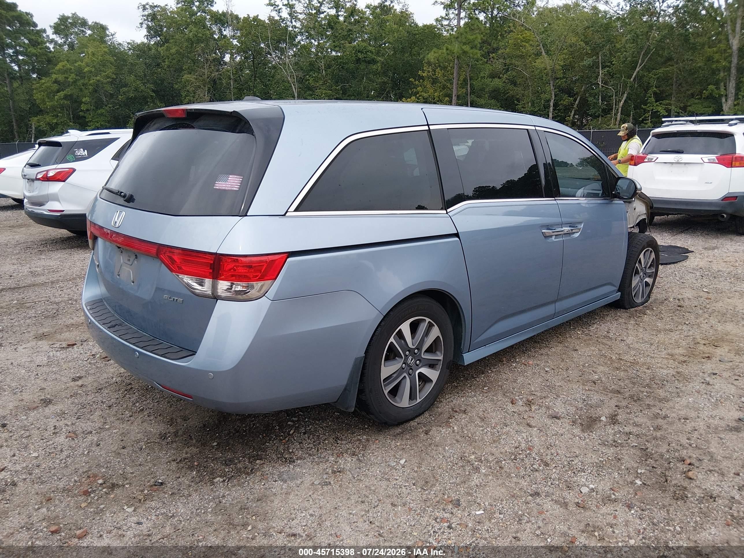 2014 Honda Odyssey Touring/touring Elite Blue vin: 5FNRL5H98EB112732