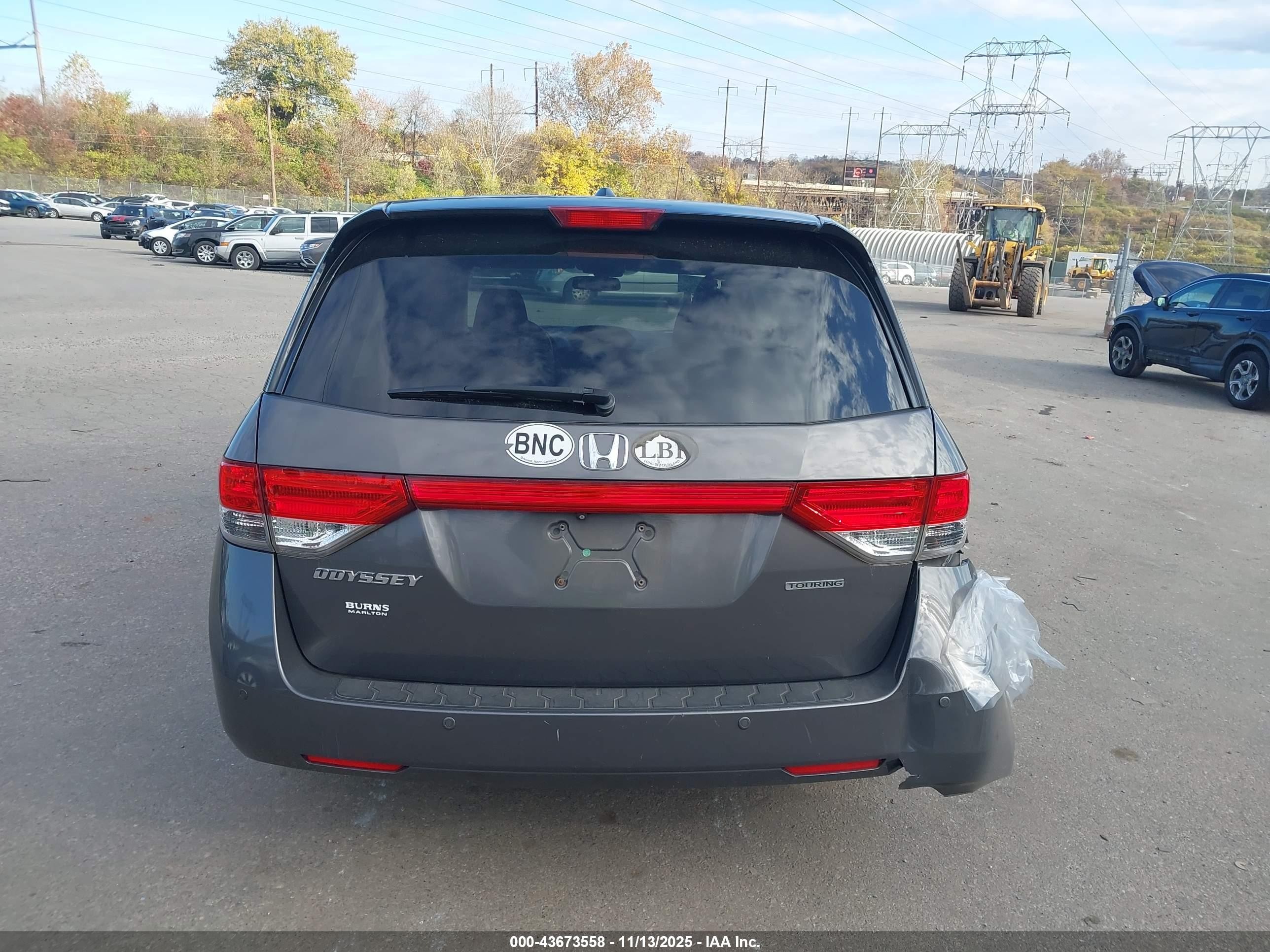 2015 Honda Odyssey Touring/touring Elite Серый vin: 5FNRL5H98FB021686