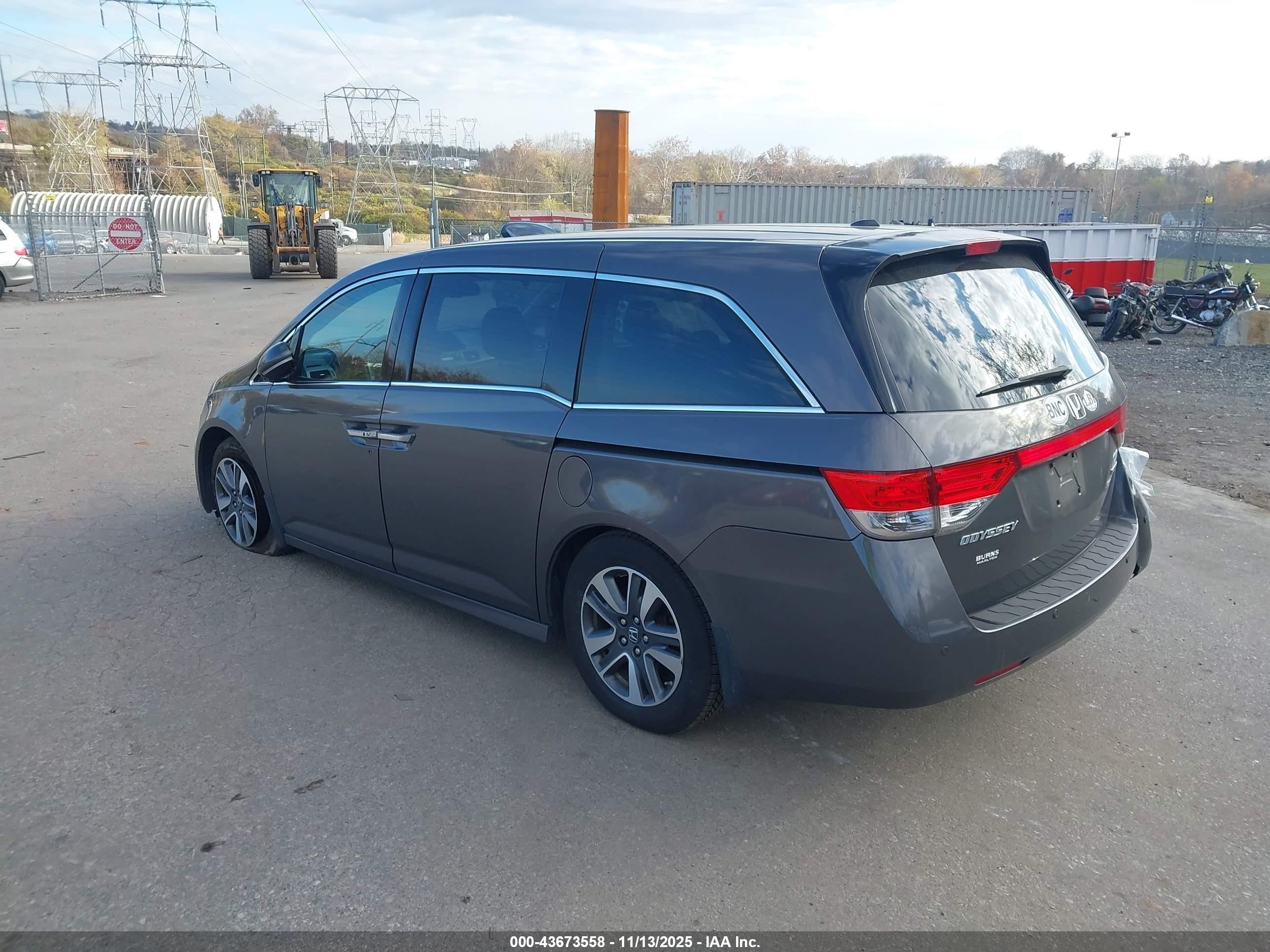 2015 Honda Odyssey Touring/touring Elite Серый vin: 5FNRL5H98FB021686