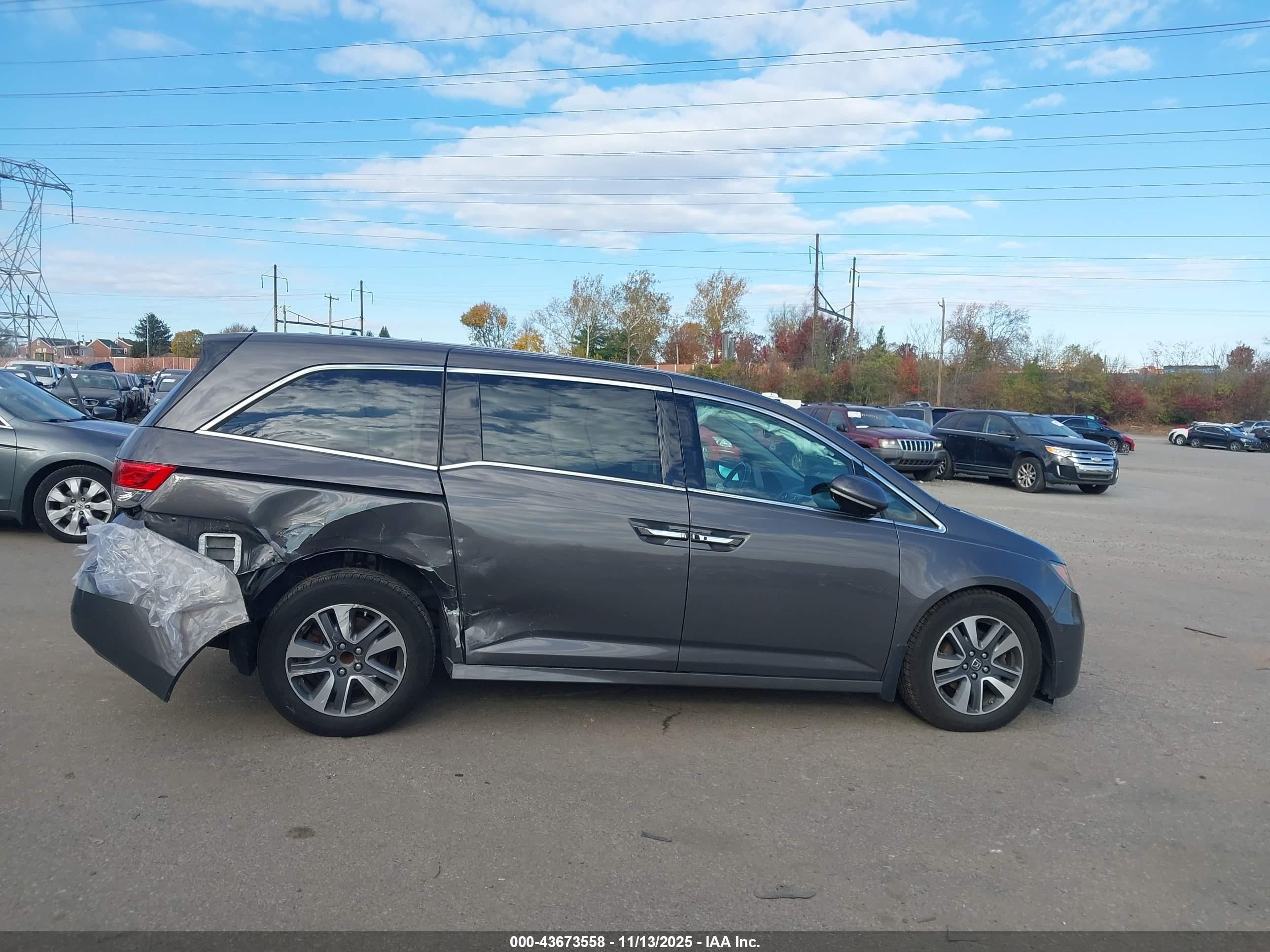 2015 Honda Odyssey Touring/touring Elite Серый vin: 5FNRL5H98FB021686