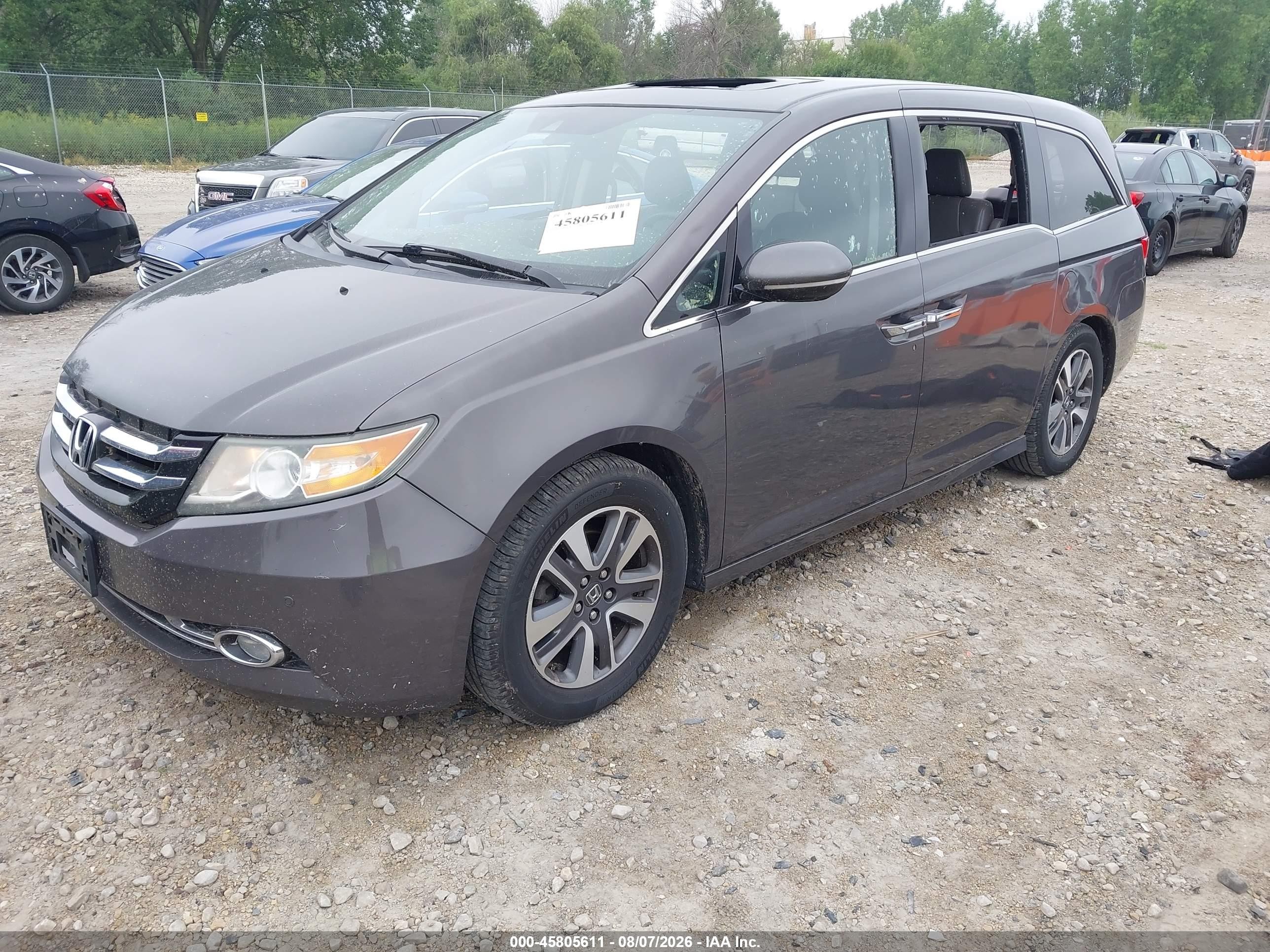 2015 Honda Odyssey Touring/touring Elite Gray vin: 5FNRL5H98FB054087