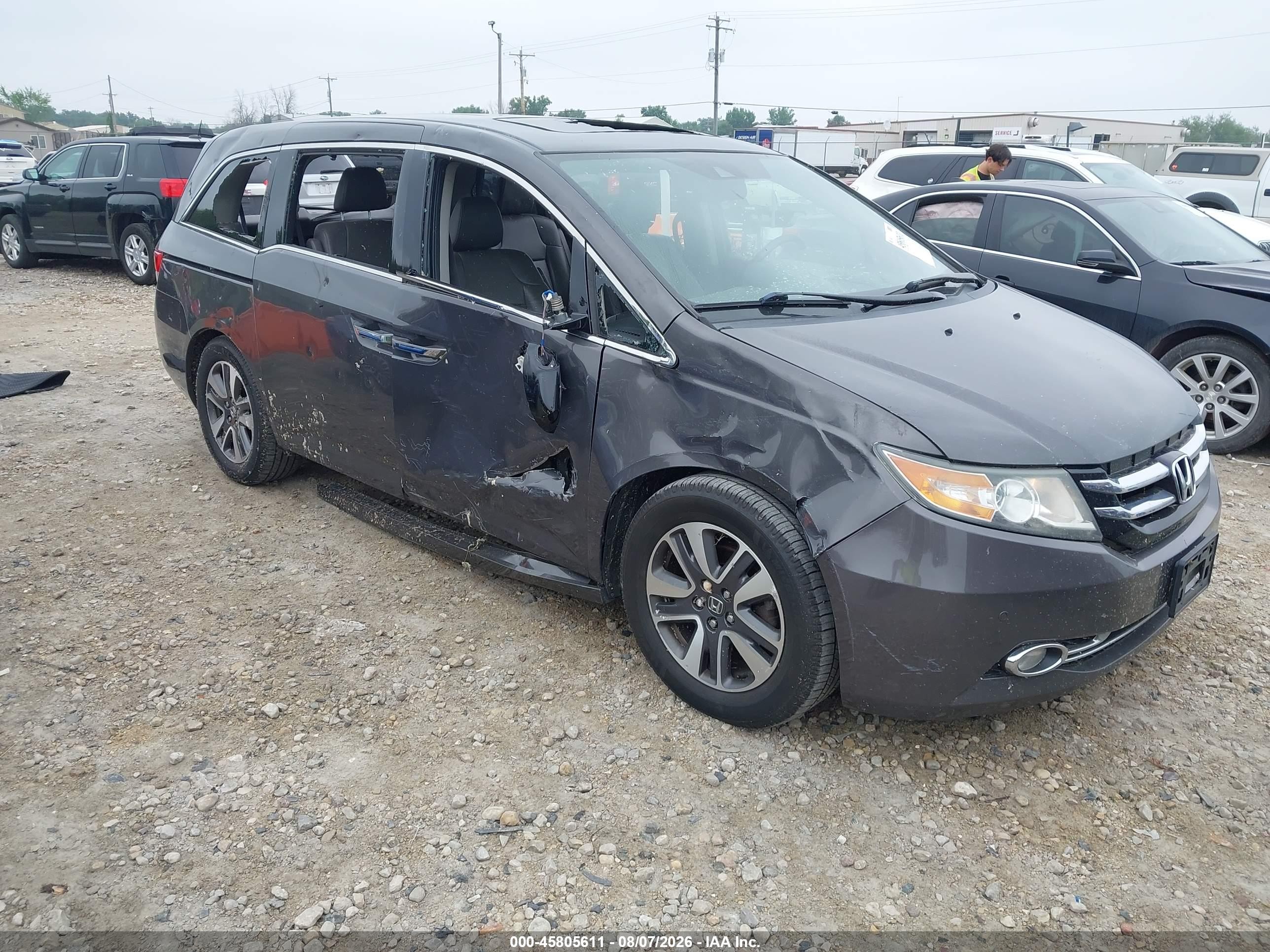 2015 Honda Odyssey Touring/touring Elite Gray vin: 5FNRL5H98FB054087