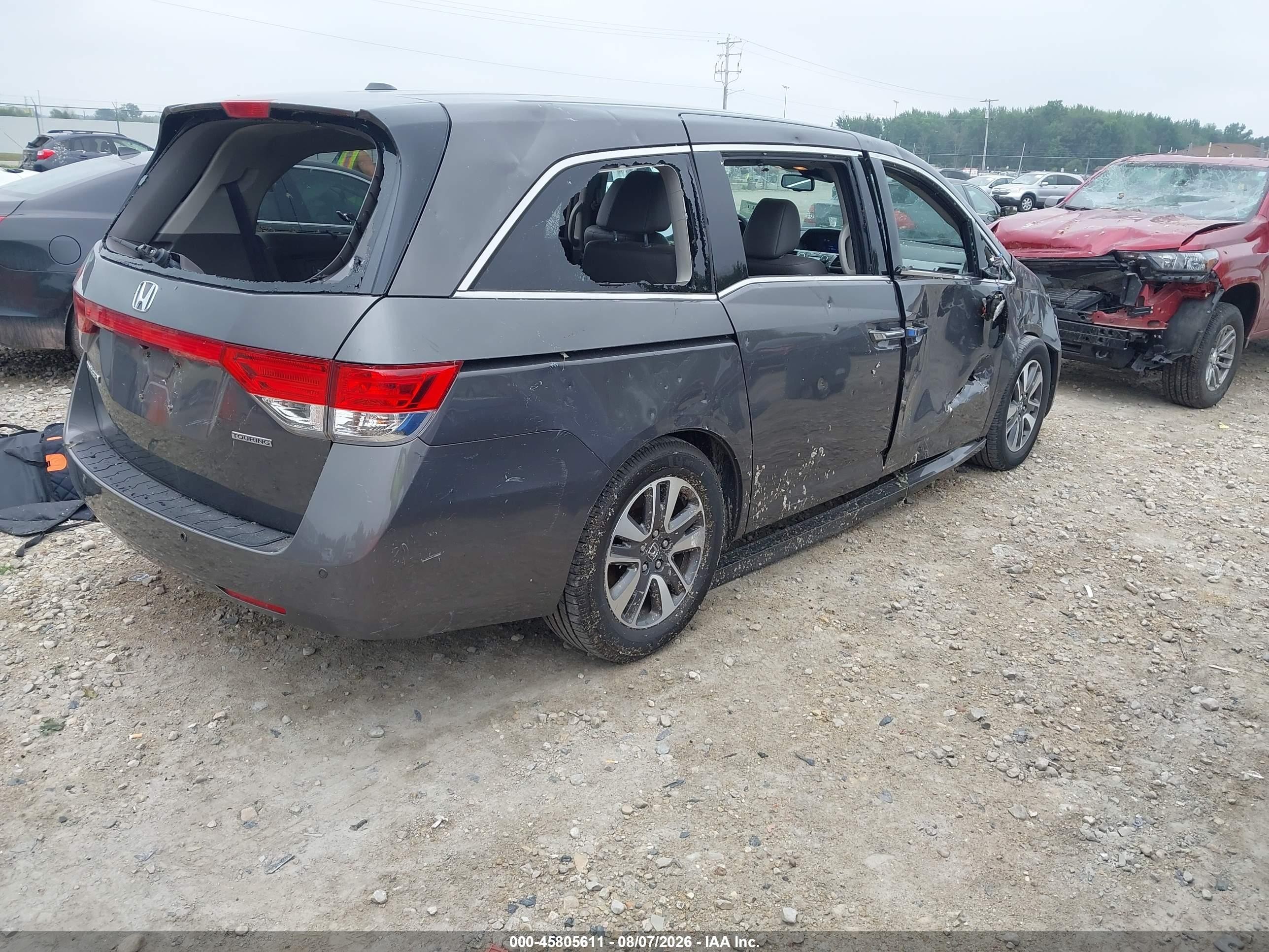 2015 Honda Odyssey Touring/touring Elite Gray vin: 5FNRL5H98FB054087