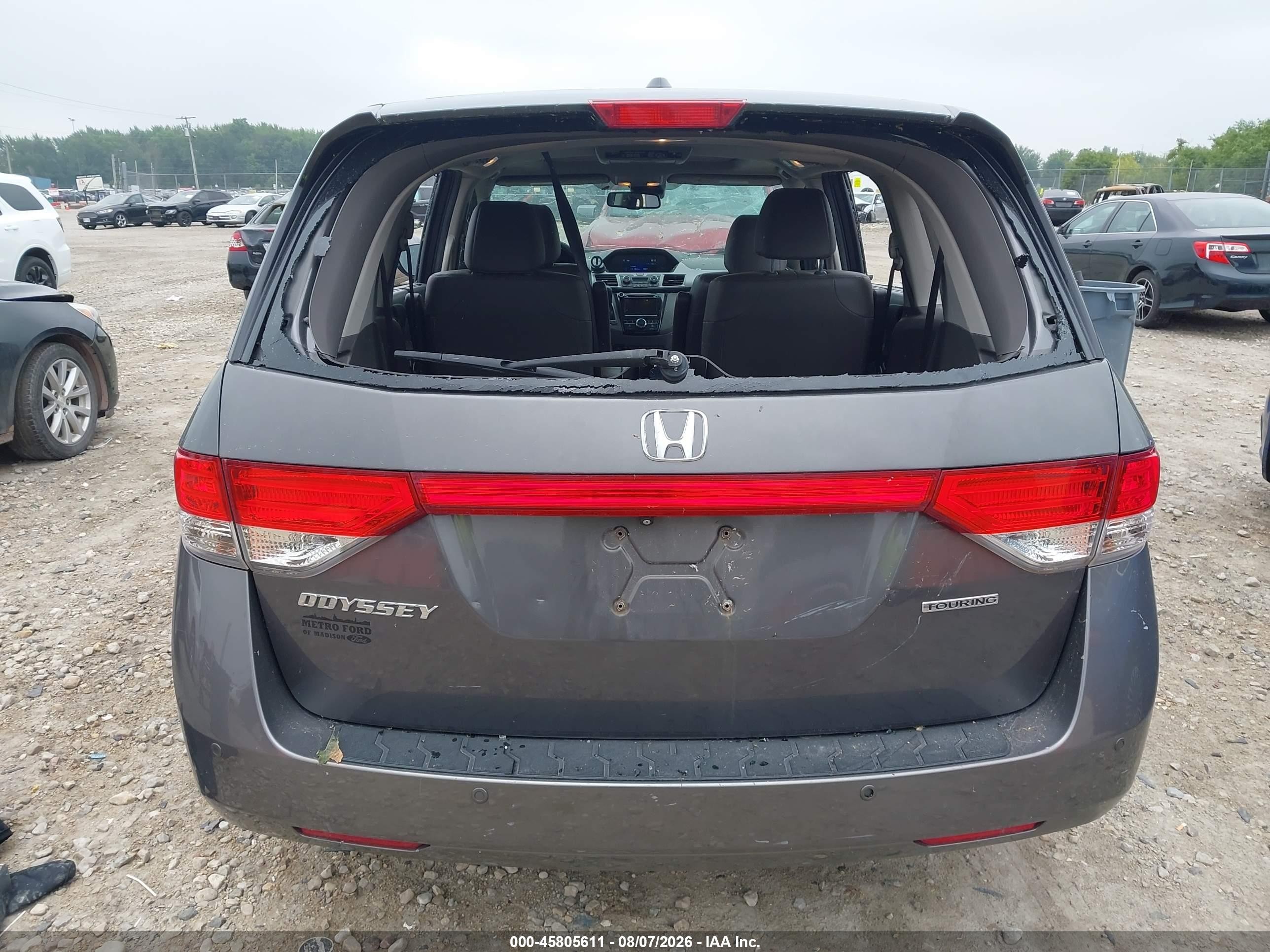 2015 Honda Odyssey Touring/touring Elite Gray vin: 5FNRL5H98FB054087