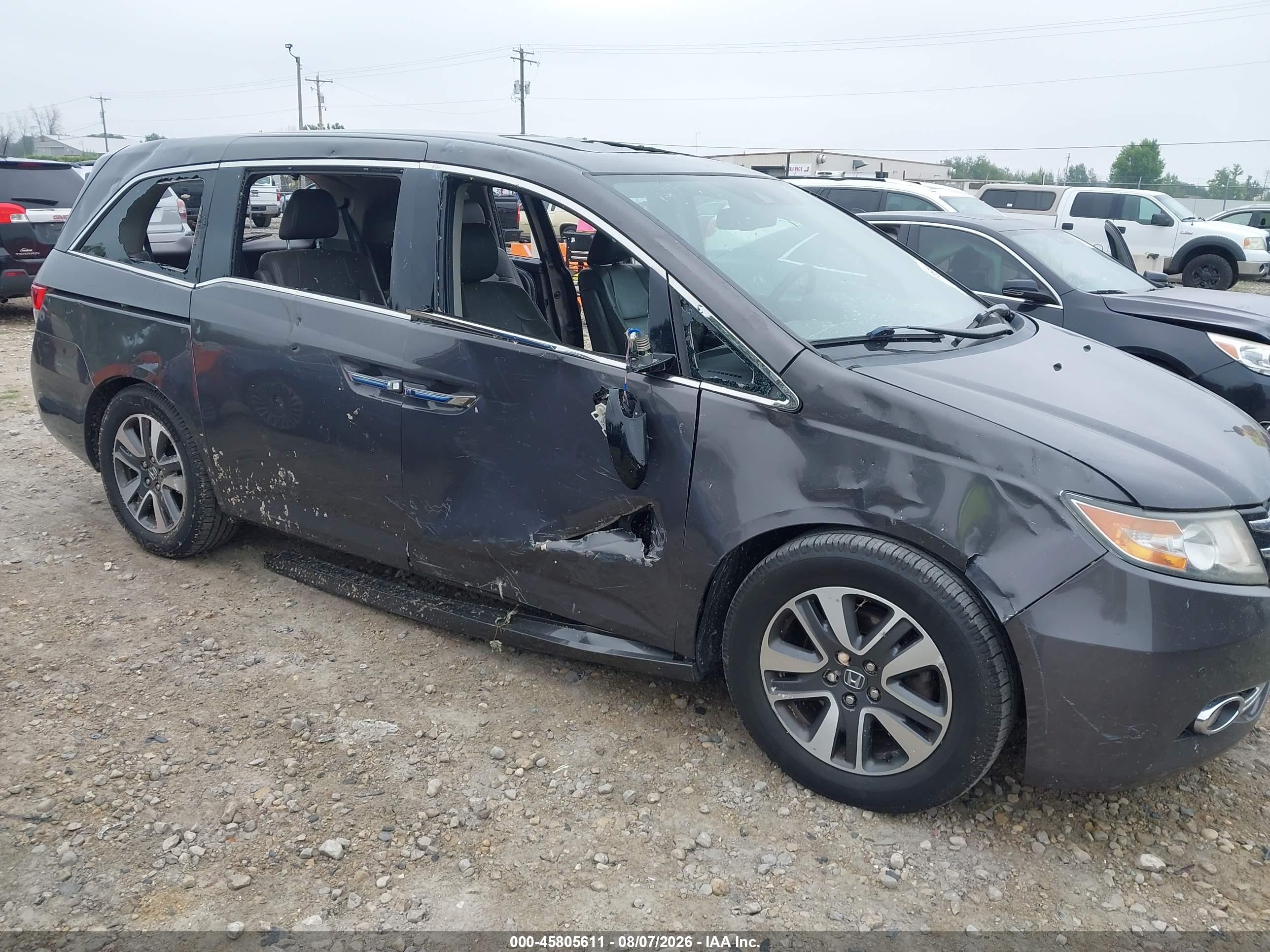2015 Honda Odyssey Touring/touring Elite Gray vin: 5FNRL5H98FB054087
