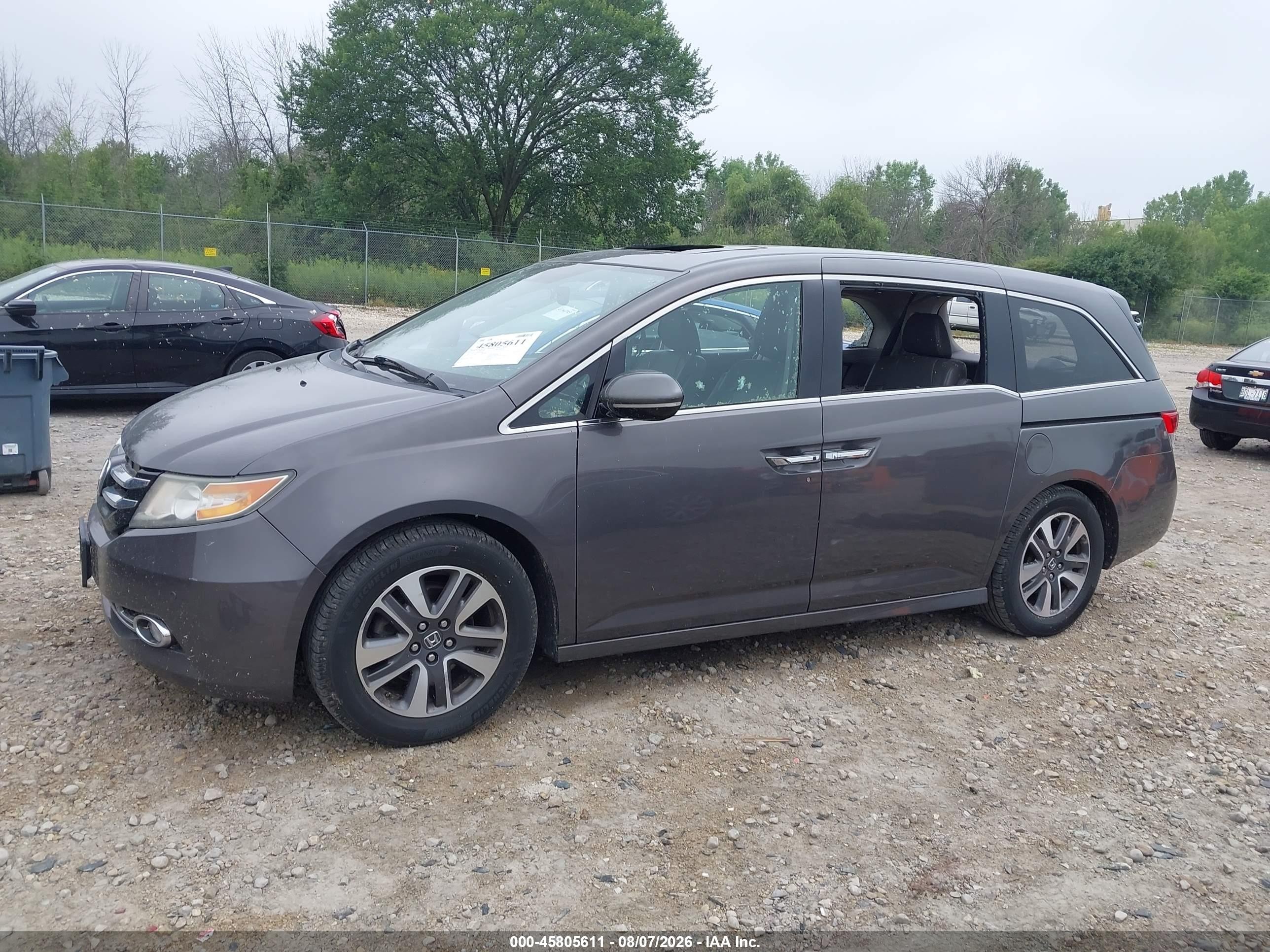 2015 Honda Odyssey Touring/touring Elite Gray vin: 5FNRL5H98FB054087