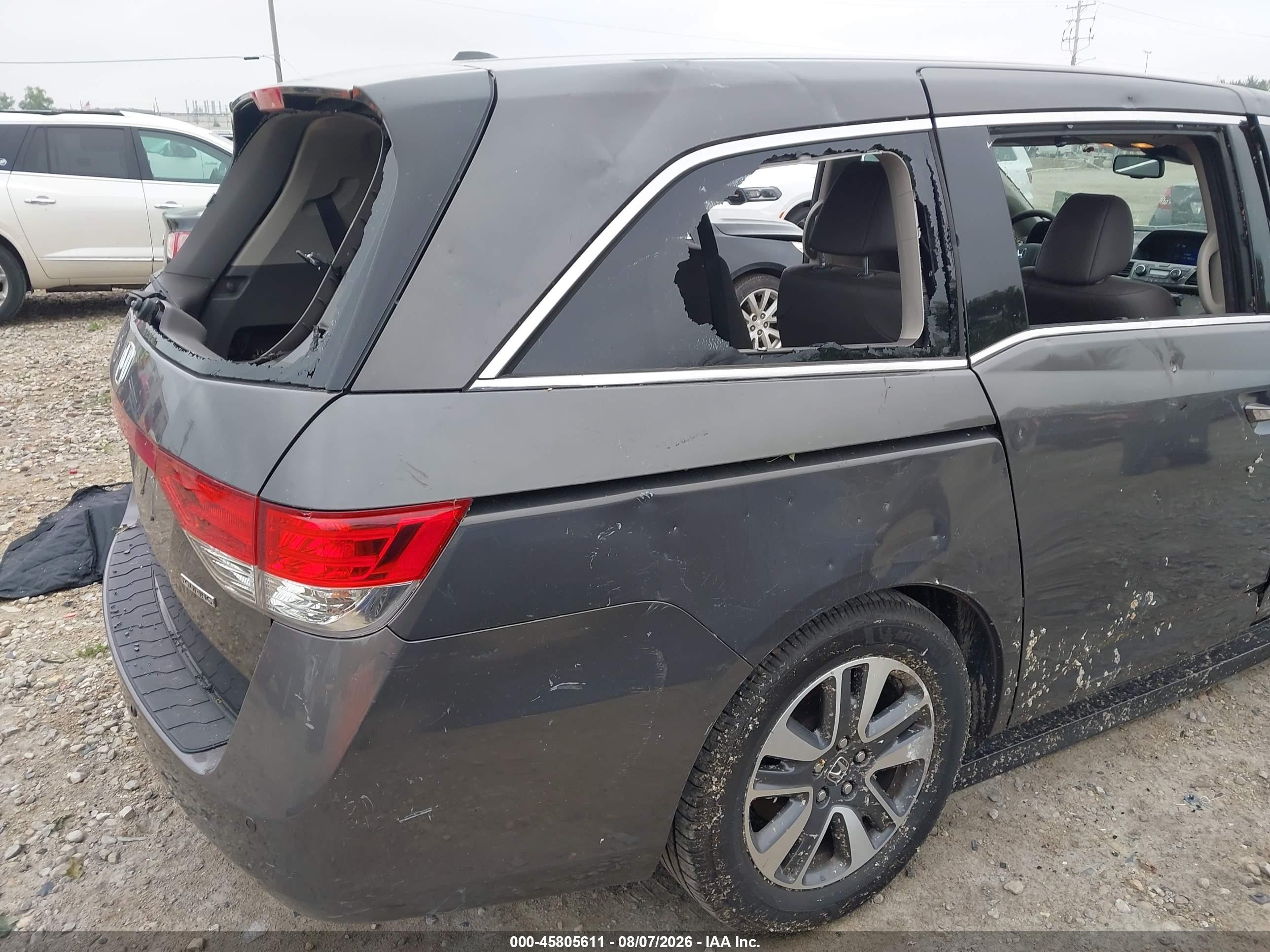 2015 Honda Odyssey Touring/touring Elite Gray vin: 5FNRL5H98FB054087