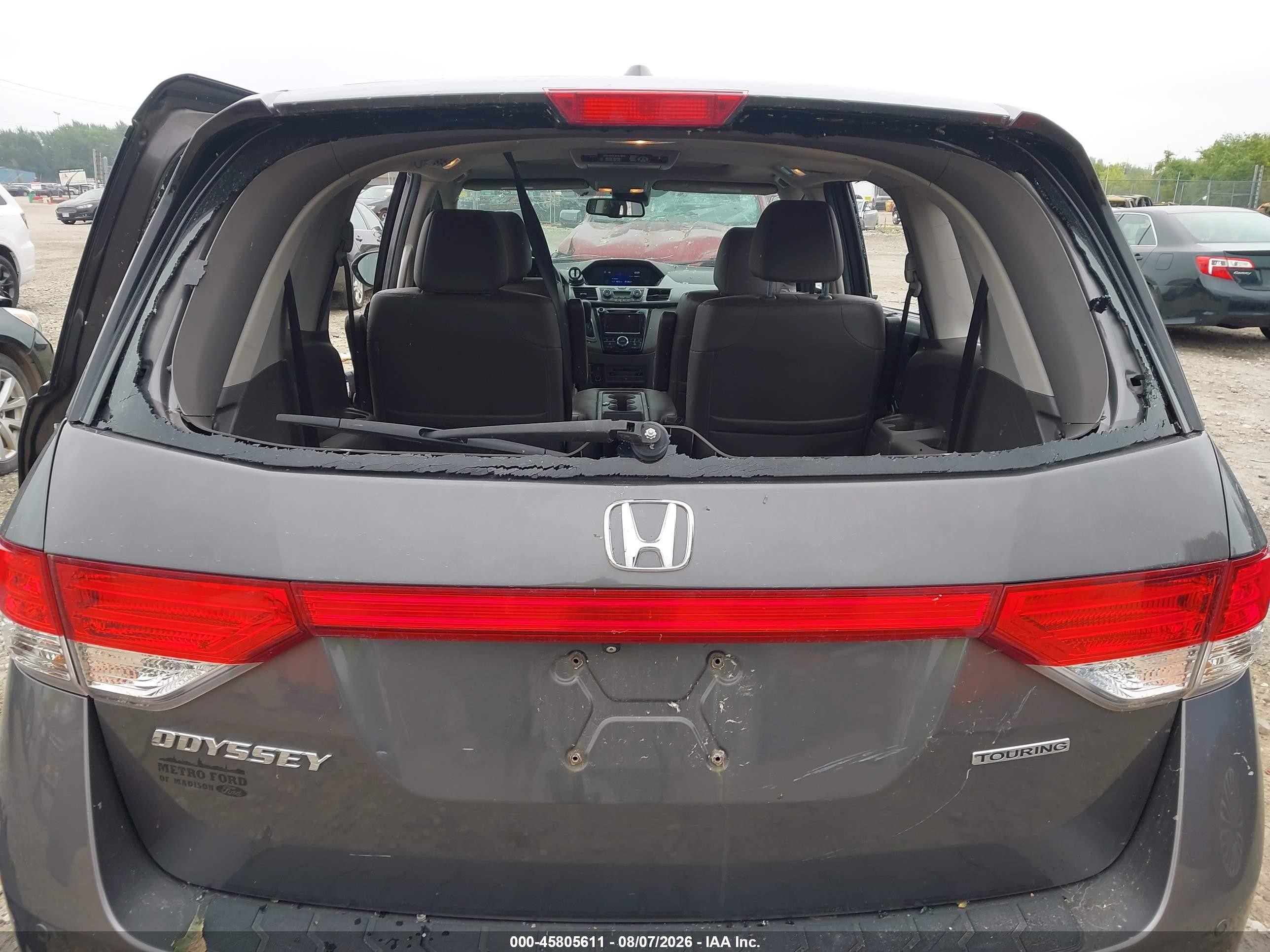 2015 Honda Odyssey Touring/touring Elite Gray vin: 5FNRL5H98FB054087