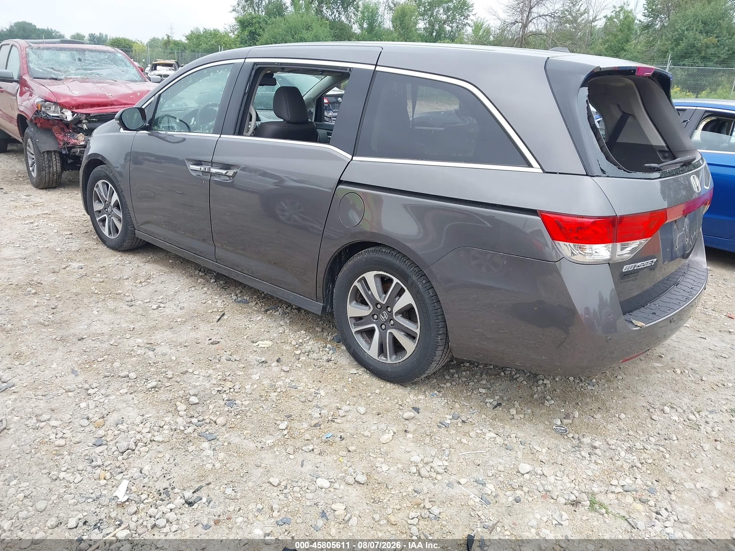 2015 Honda Odyssey Touring/touring Elite Gray vin: 5FNRL5H98FB054087