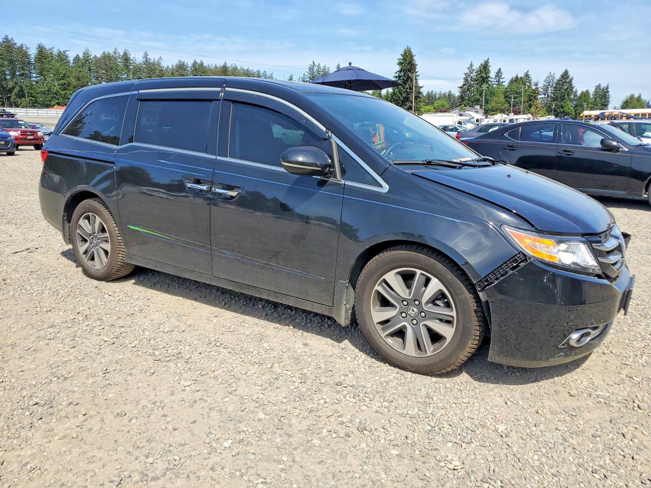 2015 Honda Odyssey Touring Black vin: 5FNRL5H98FB062464