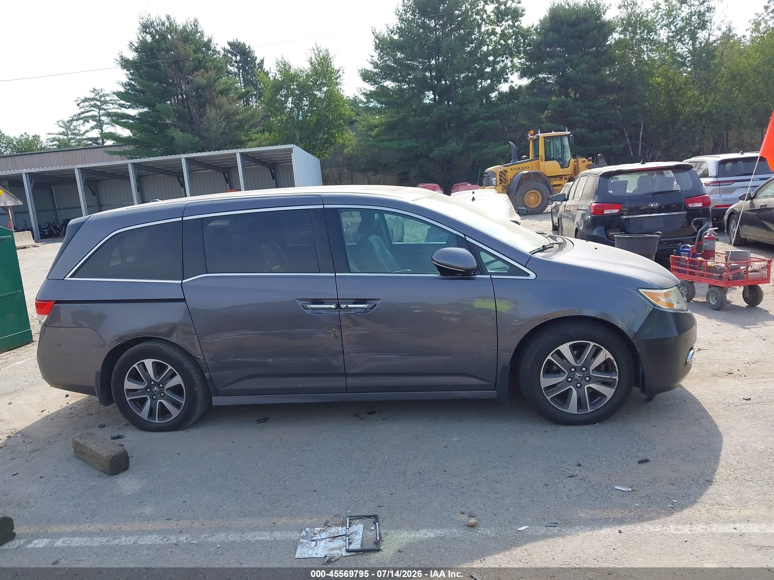 2015 Honda Odyssey Touring/touring Elite Gray vin: 5FNRL5H98FB077367