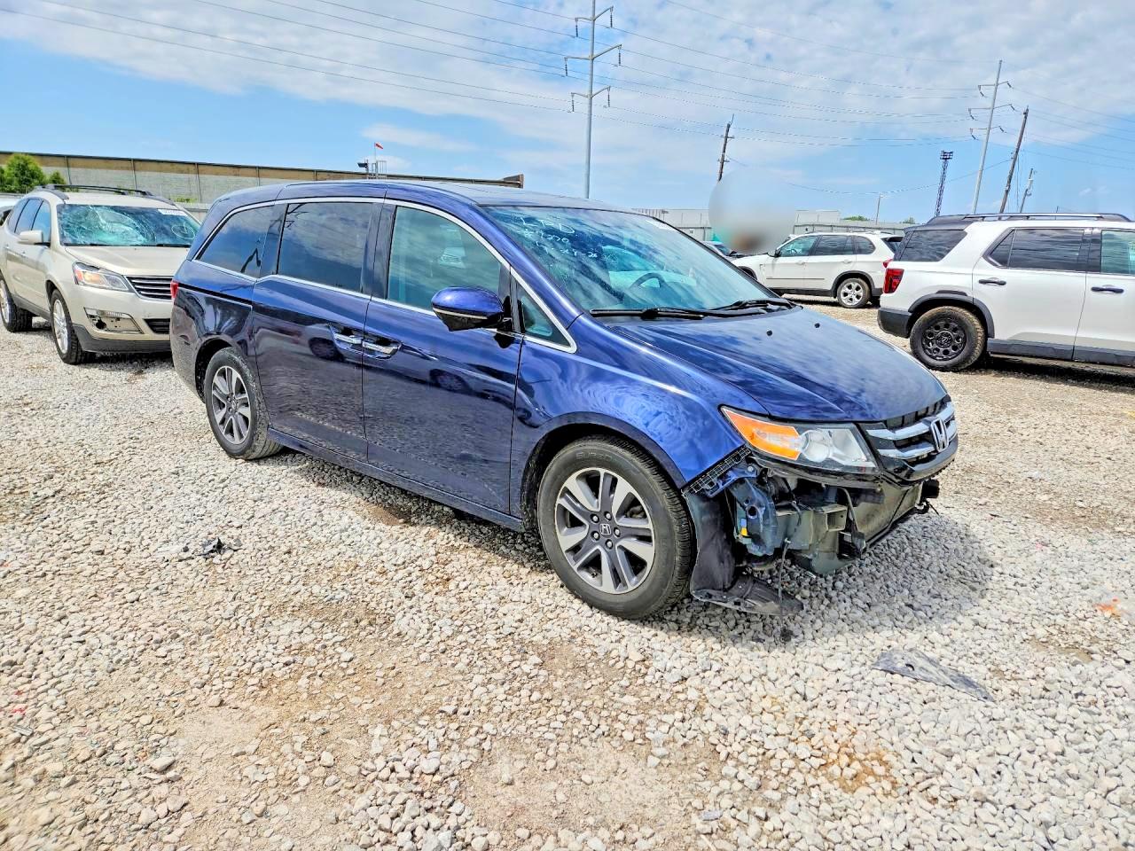 2016 Honda Odyssey Touring Синий vin: 5FNRL5H98GB083641