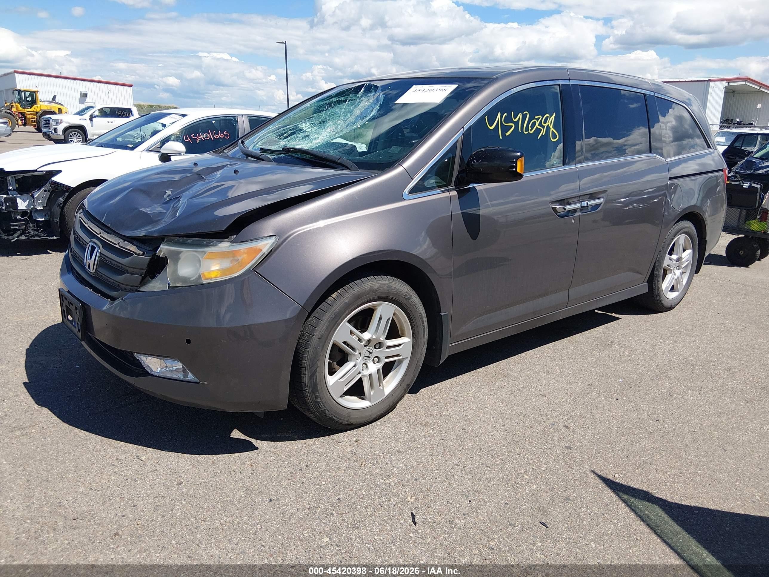 2012 Honda Odyssey Touring/touring Elite Gray vin: 5FNRL5H99CB054501