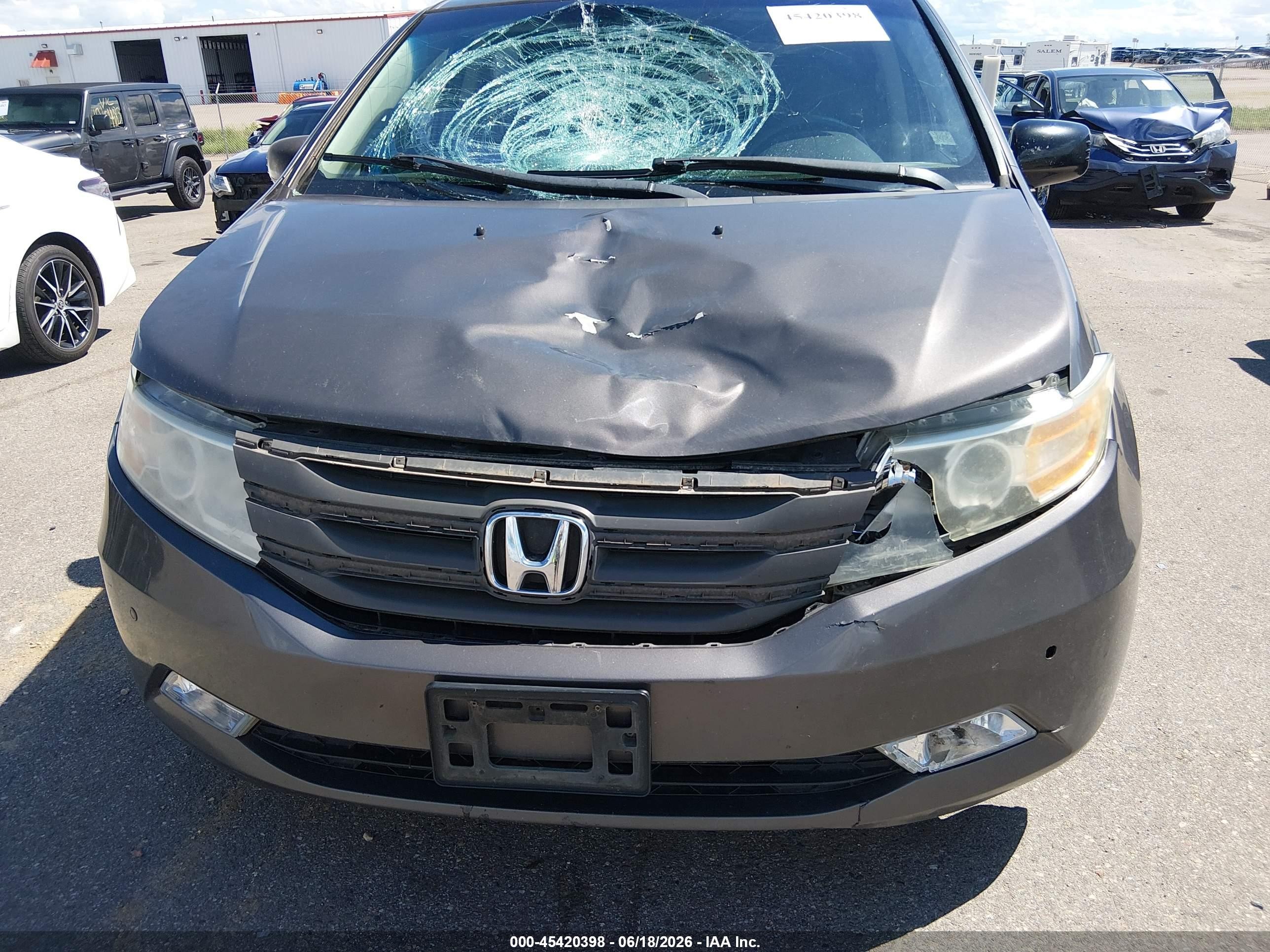 2012 Honda Odyssey Touring/touring Elite Gray vin: 5FNRL5H99CB054501