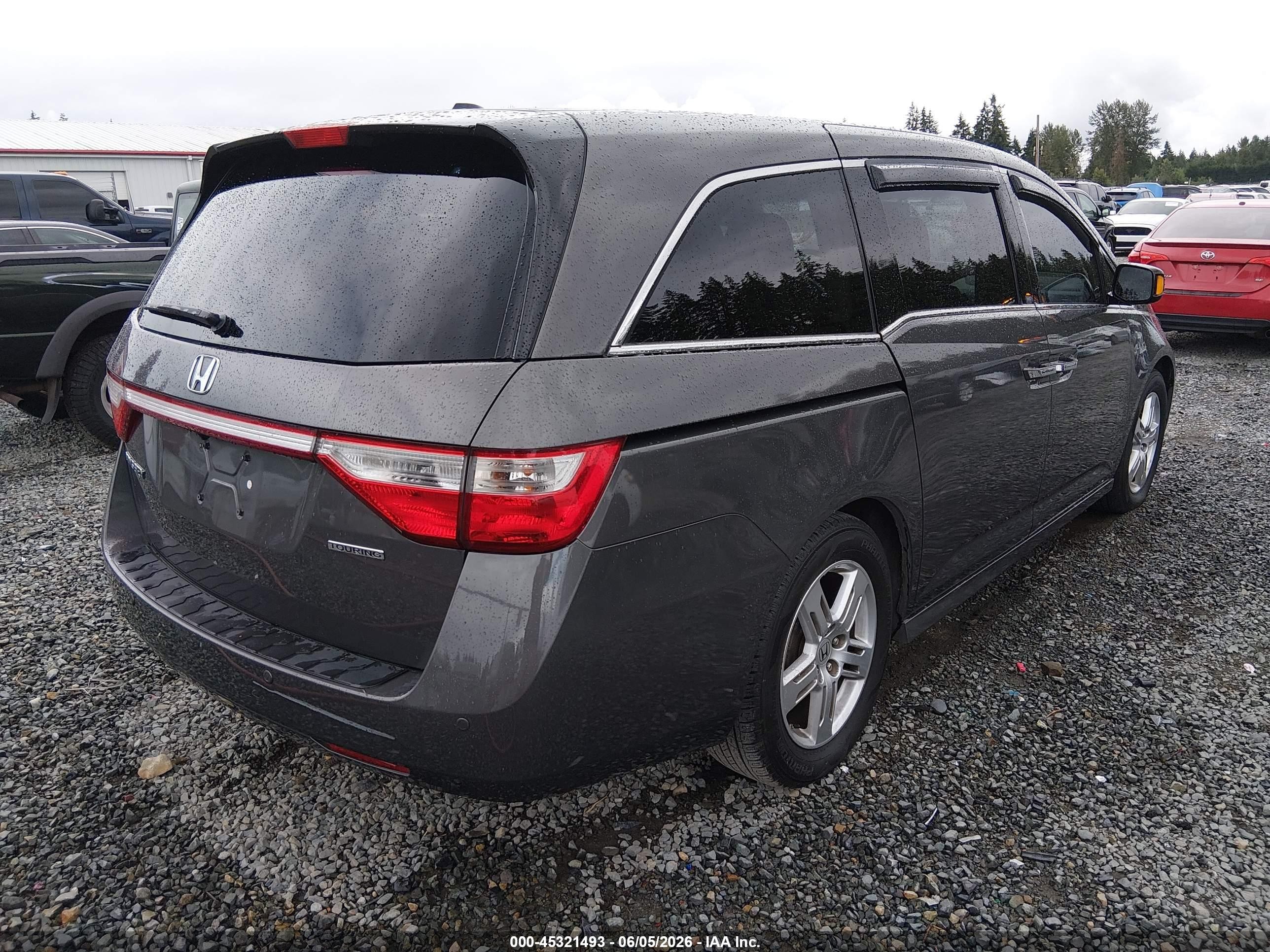 2012 Honda Odyssey Touring/touring Elite Gray vin: 5FNRL5H99CB070262