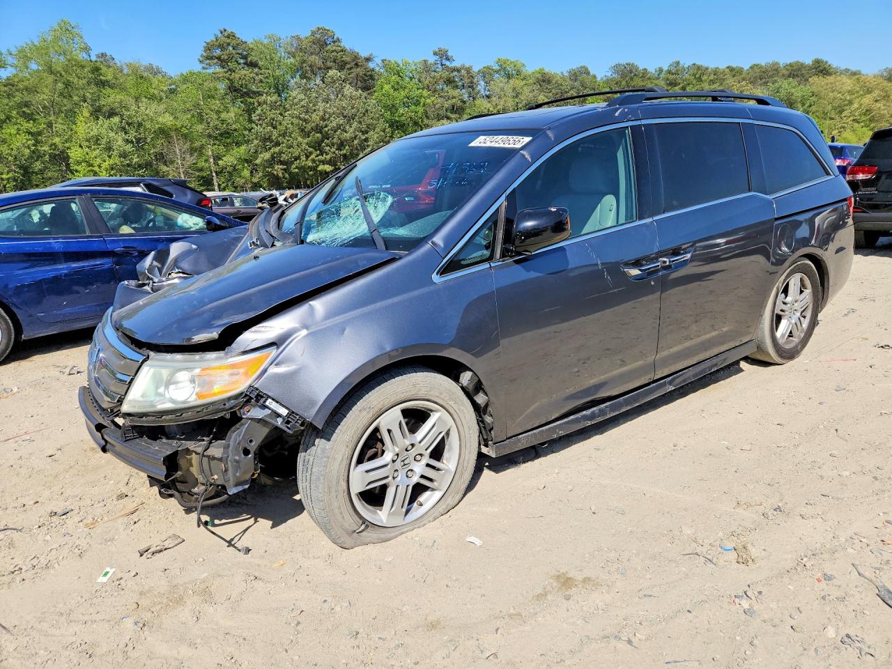 2013 Honda Odyssey Touring Gray vin: 5FNRL5H99DB056069