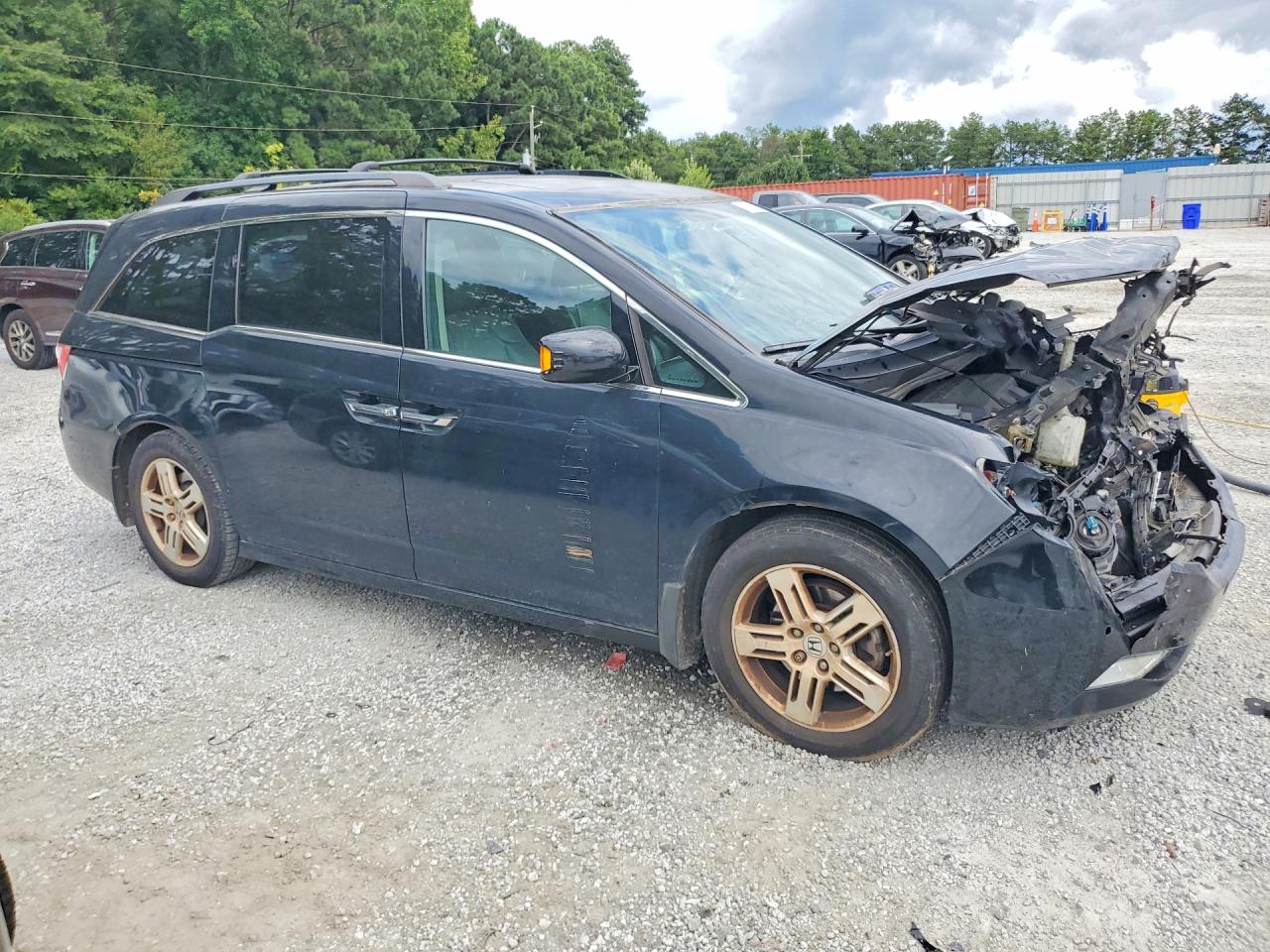 2013 Honda Odyssey Touring Black vin: 5FNRL5H99DB059487