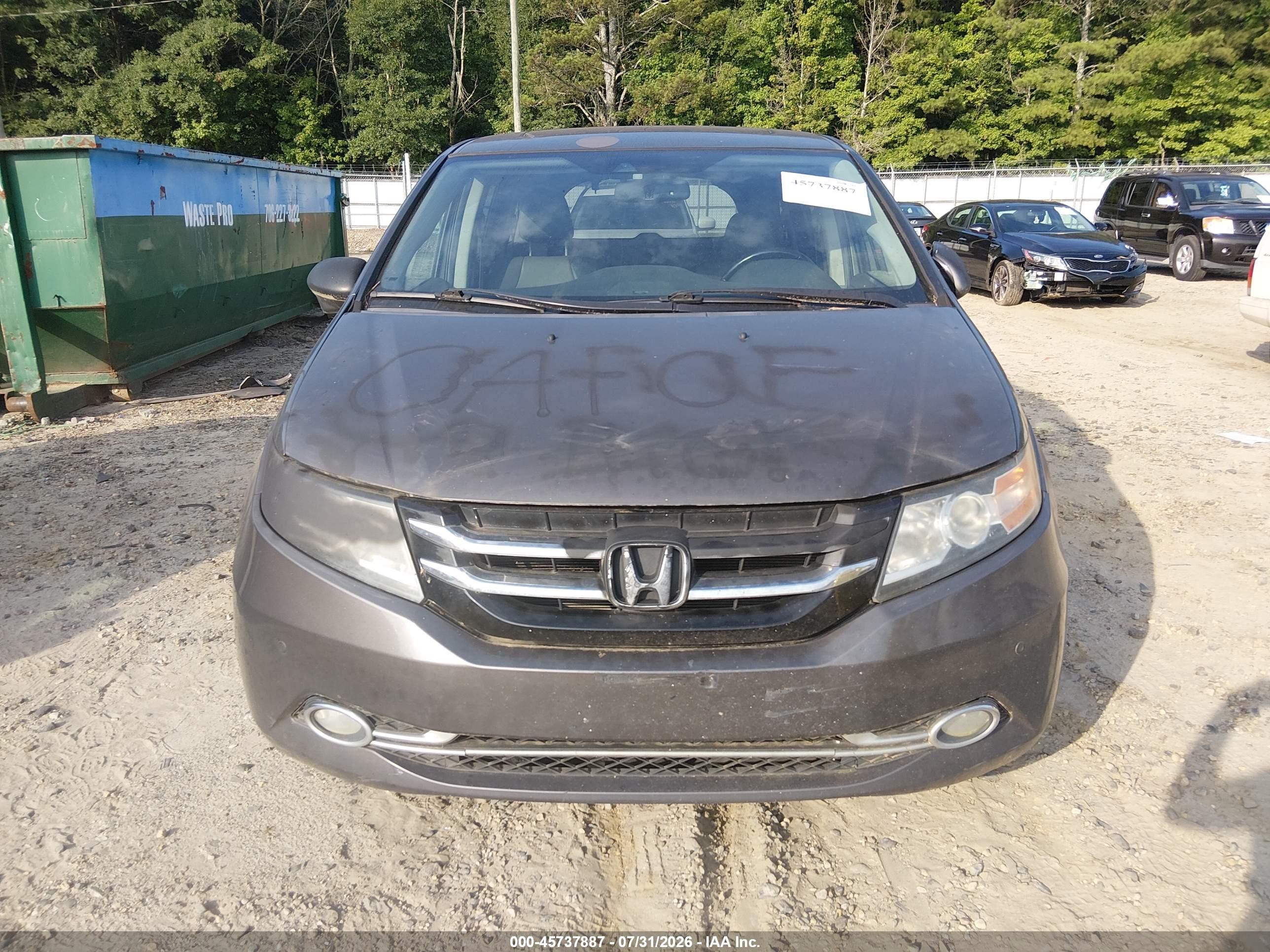 2014 Honda Odyssey Touring/touring Elite Gray vin: 5FNRL5H99EB004944