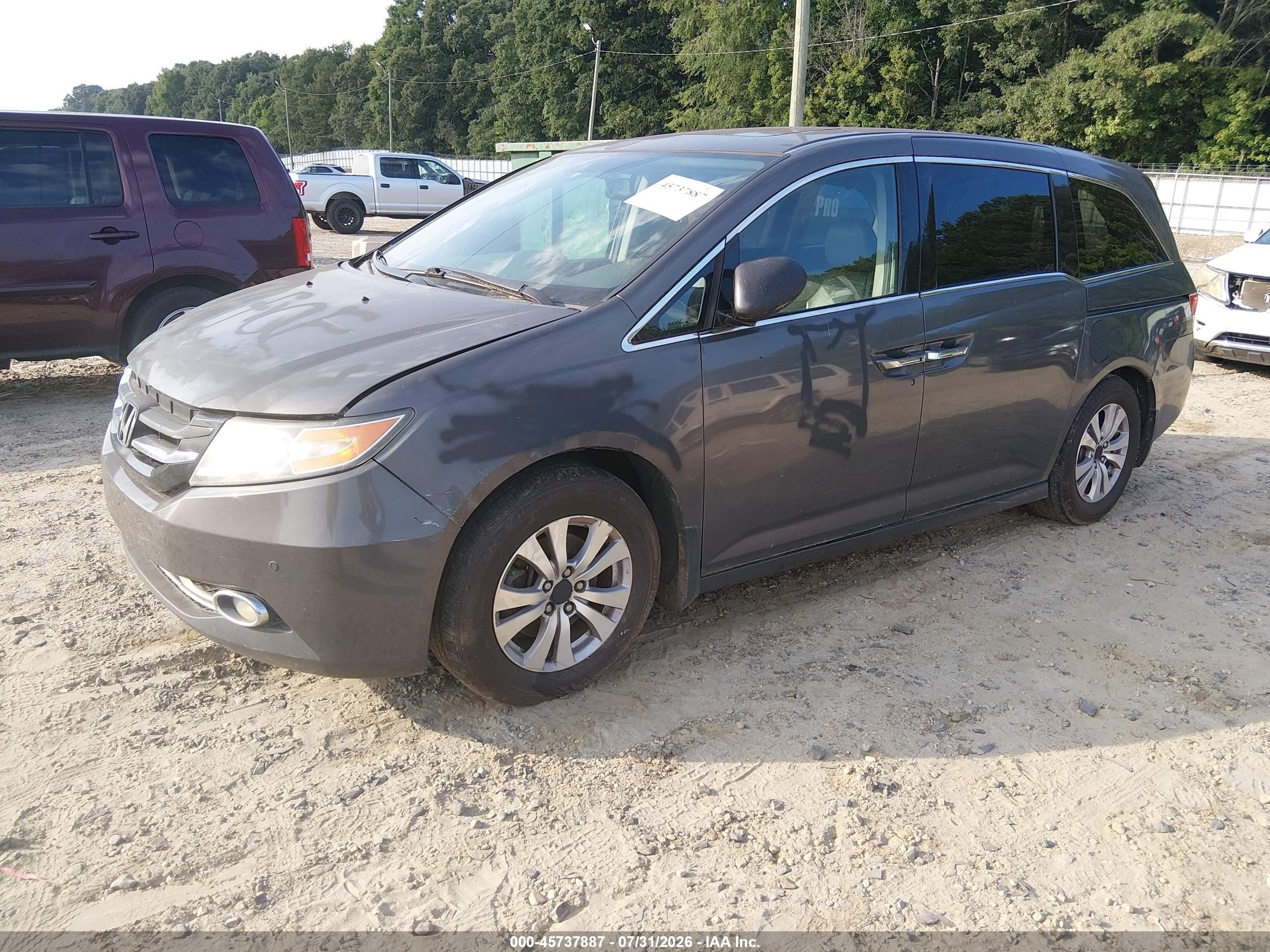 2014 Honda Odyssey Touring/touring Elite Gray vin: 5FNRL5H99EB004944