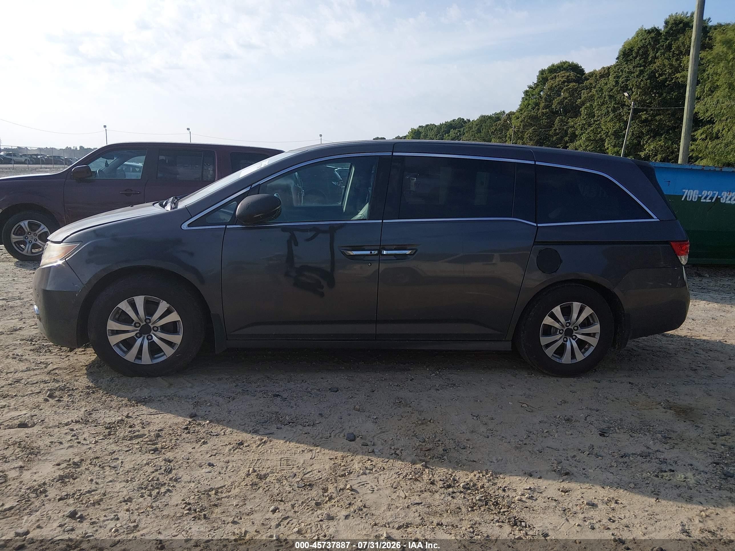 2014 Honda Odyssey Touring/touring Elite Gray vin: 5FNRL5H99EB004944