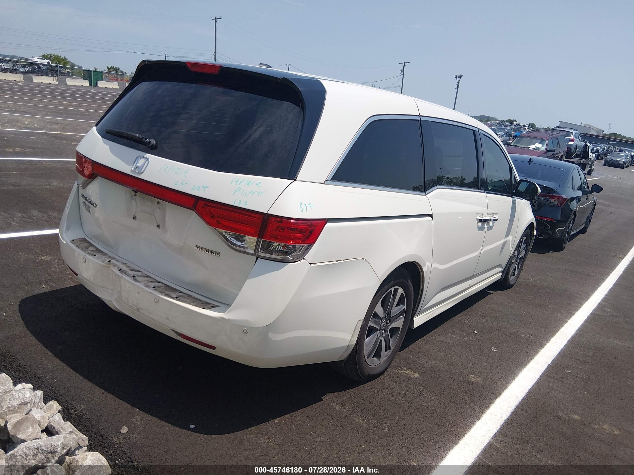 2015 Honda Odyssey Touring/touring Elite White vin: 5FNRL5H99FB006792