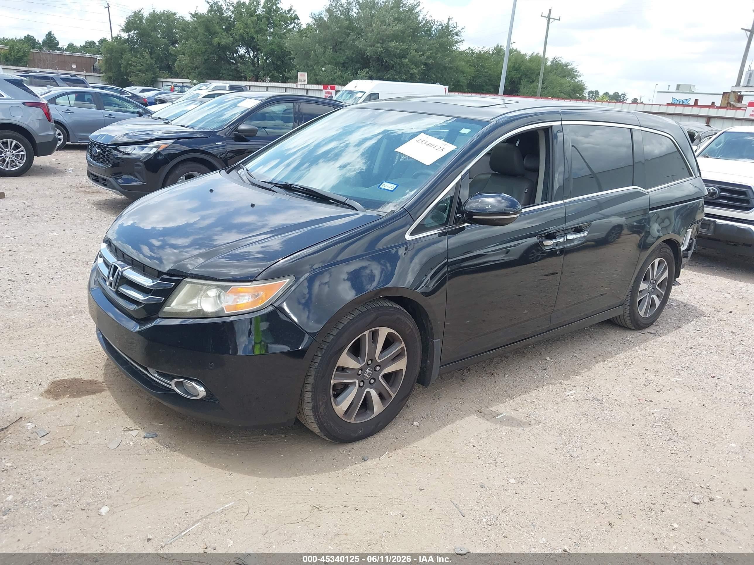 2015 Honda Odyssey Touring/touring Elite Black vin: 5FNRL5H99FB015248