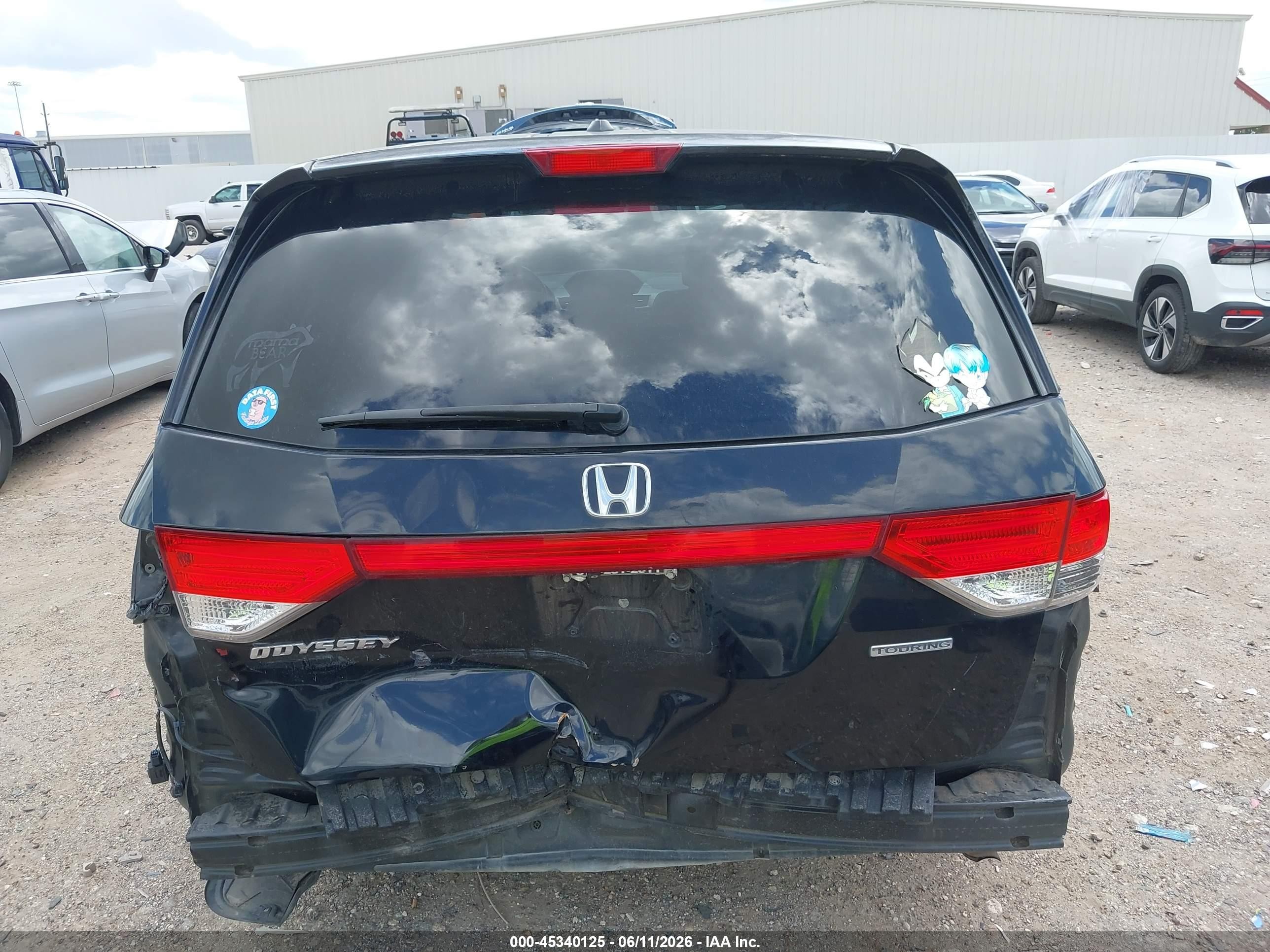 2015 Honda Odyssey Touring/touring Elite Black vin: 5FNRL5H99FB015248