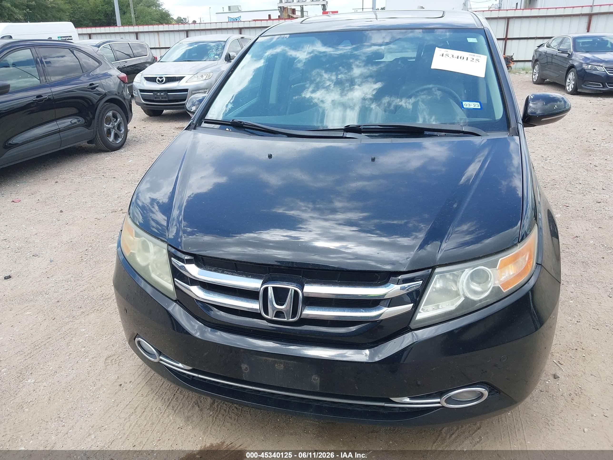 2015 Honda Odyssey Touring/touring Elite Black vin: 5FNRL5H99FB015248