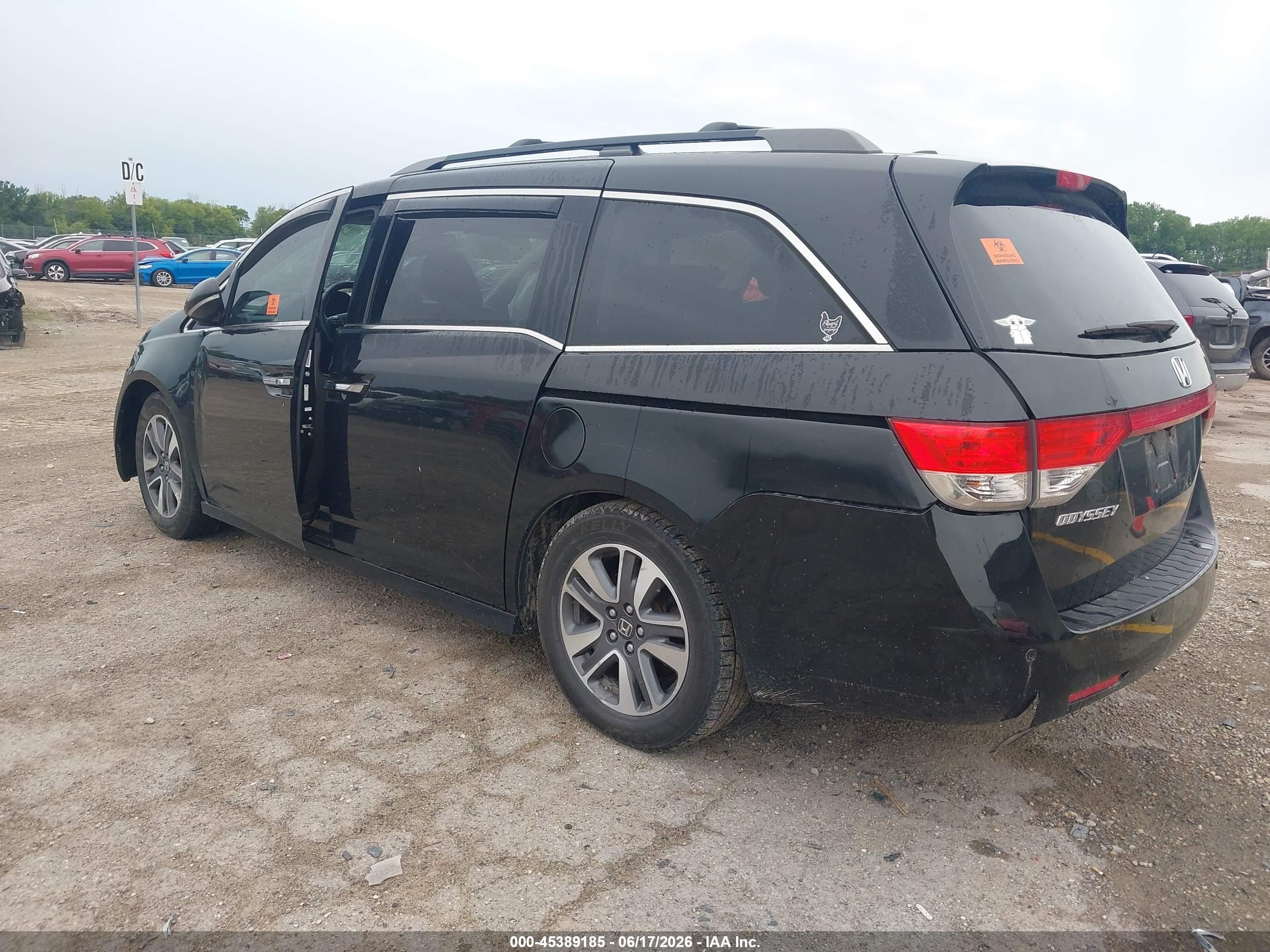 2015 Honda Odyssey Touring/touring Elite Черный vin: 5FNRL5H99FB039422