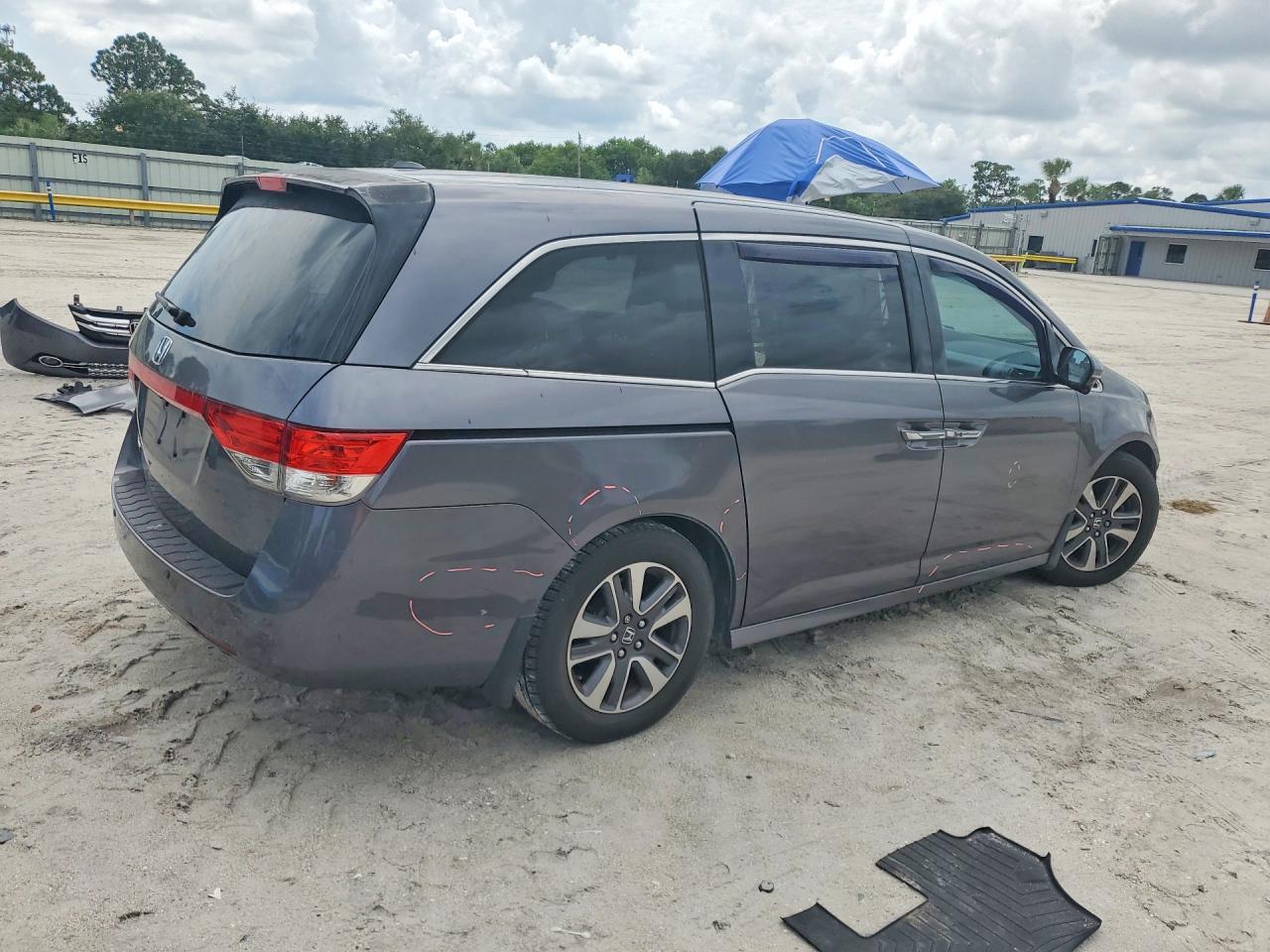2015 Honda Odyssey Touring Gray vin: 5FNRL5H99FB056186