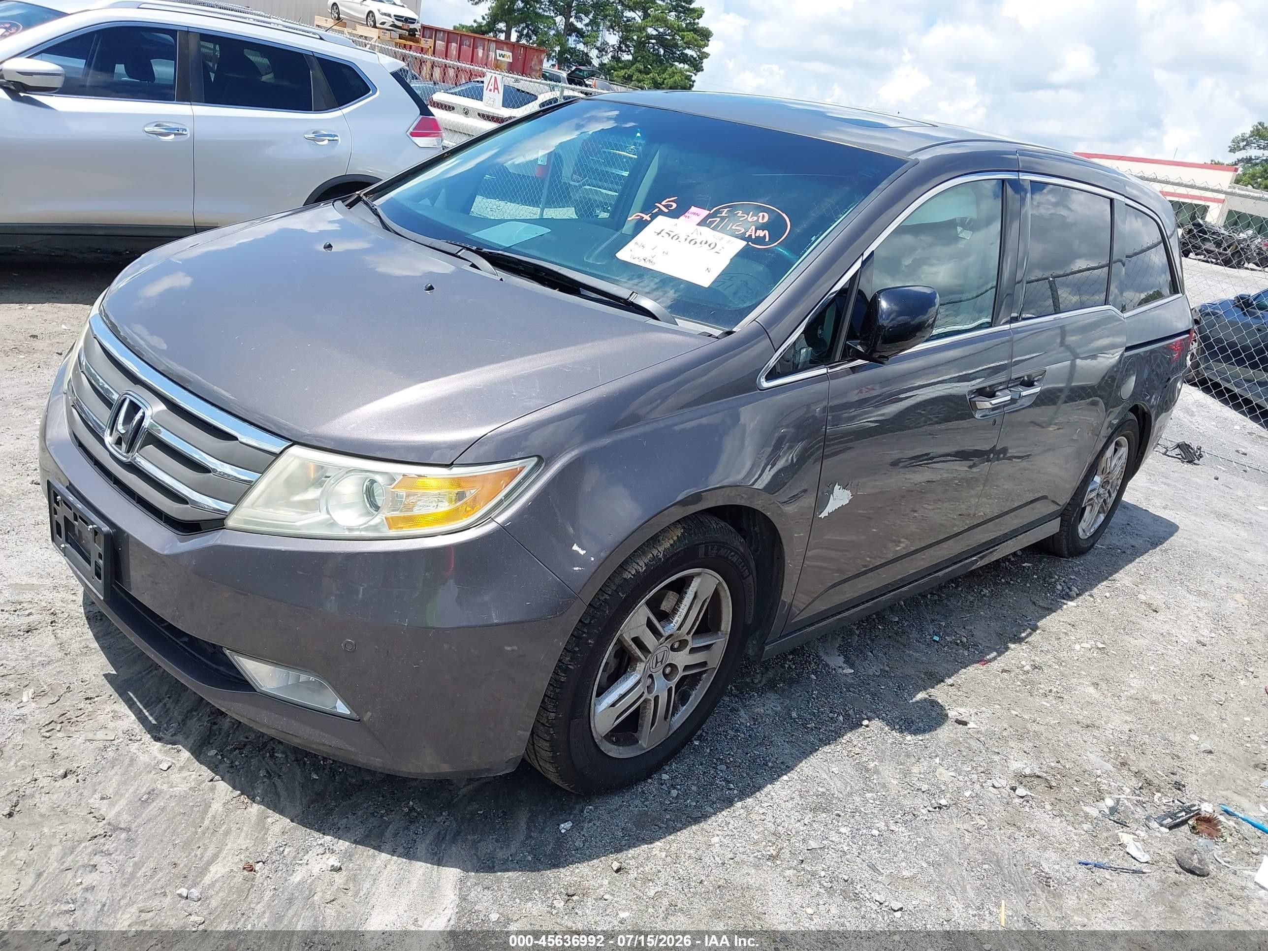 2011 Honda Odyssey Touring/touring Elite Gray vin: 5FNRL5H9XBB031923