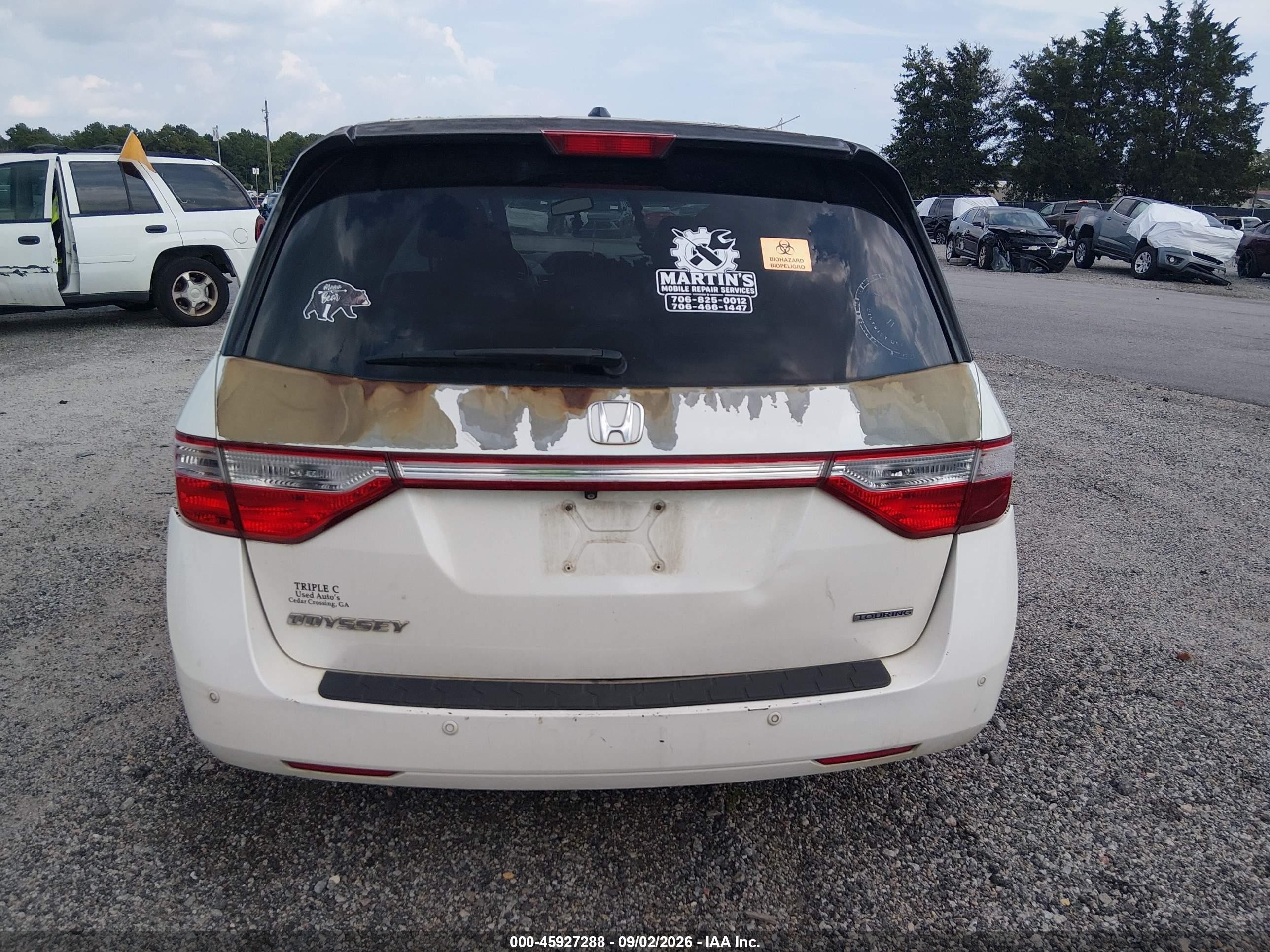 2012 Honda Odyssey Touring/touring Elite Белый vin: 5FNRL5H9XCB075714