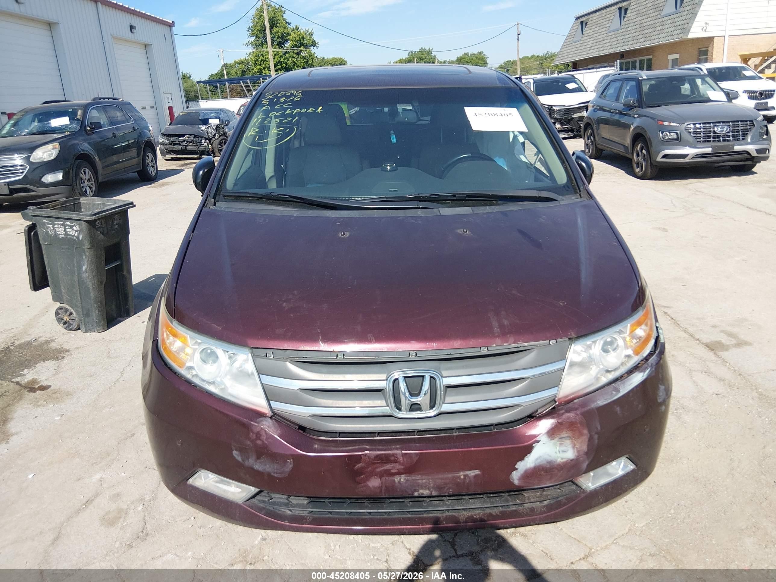 2012 Honda Odyssey Touring/touring Elite Темно-бордовый vin: 5FNRL5H9XCB112521