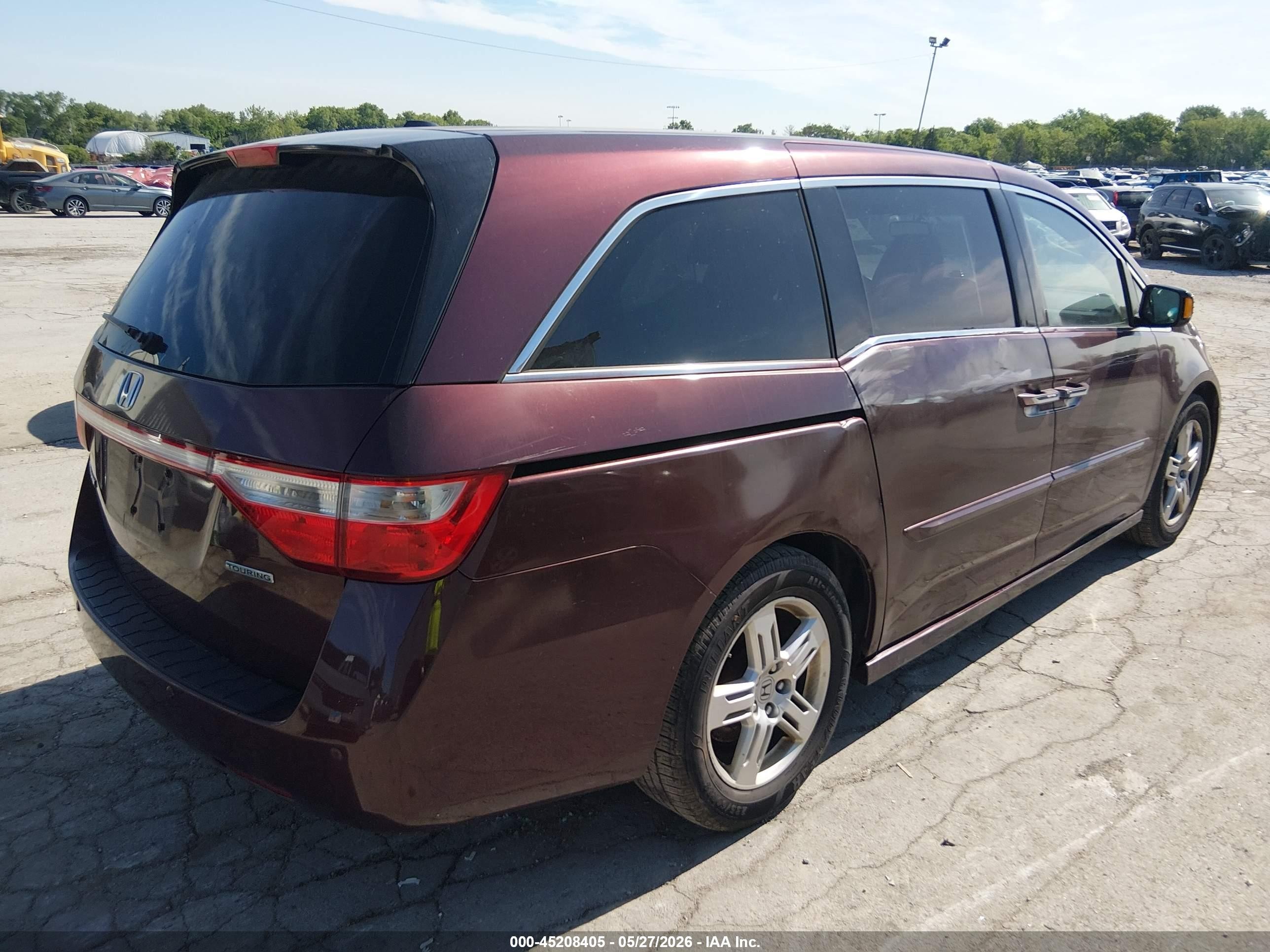 2012 Honda Odyssey Touring/touring Elite Темно-бордовый vin: 5FNRL5H9XCB112521