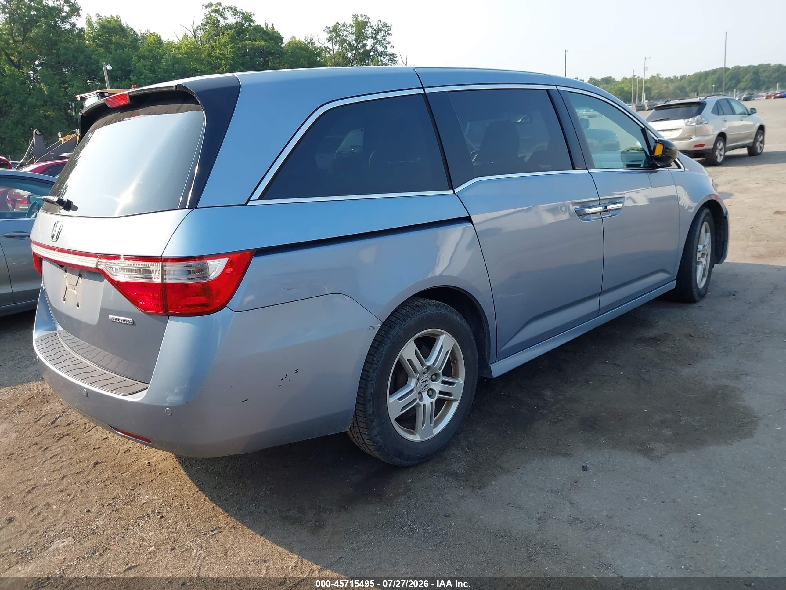 2012 Honda Odyssey Touring/touring Elite Light Blue vin: 5FNRL5H9XCB145356